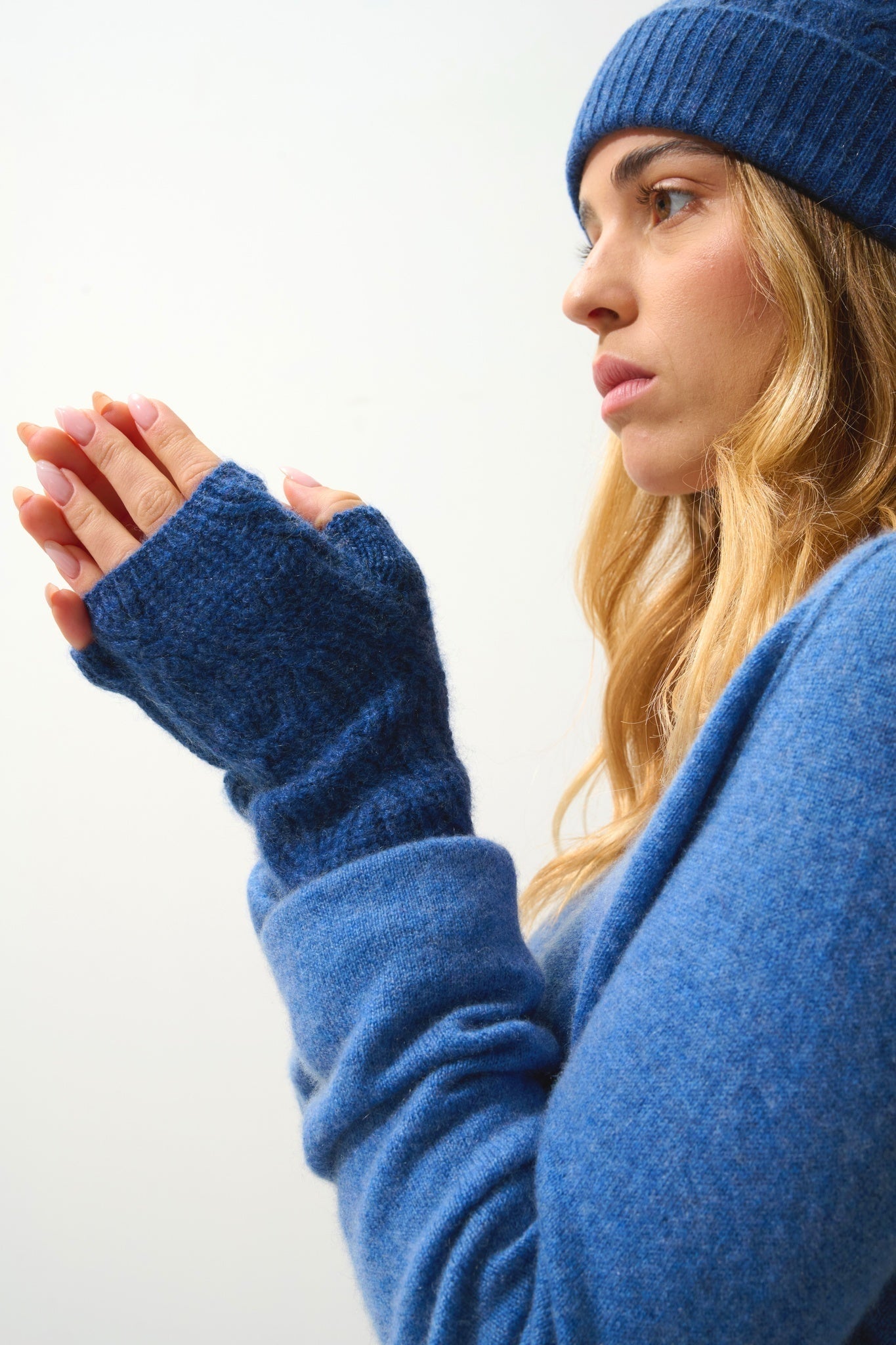 IRIS mitaines 6 fils ocean chiné 100% cachemire