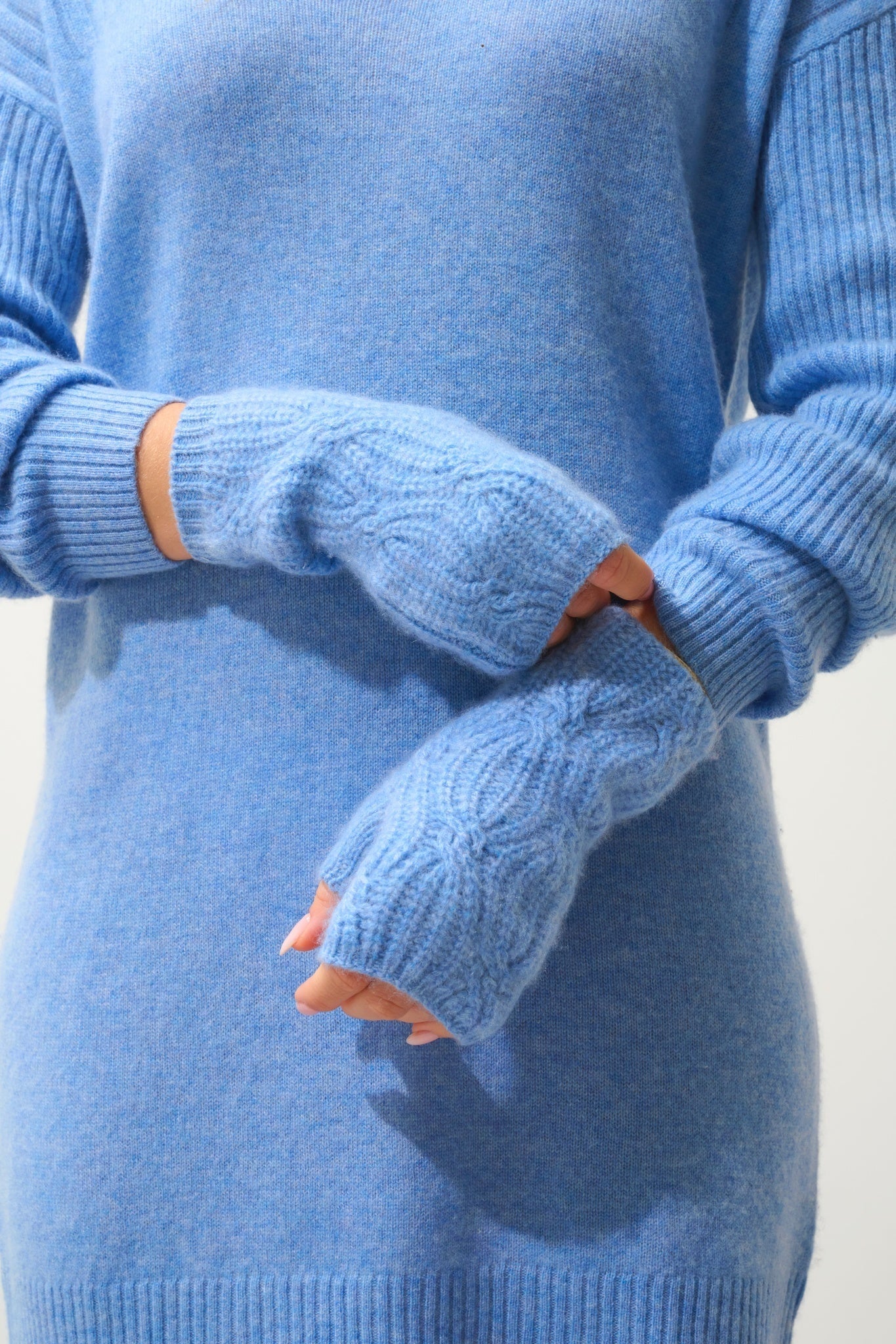 IRIS mitaines 6 fils sky 100% cachemire