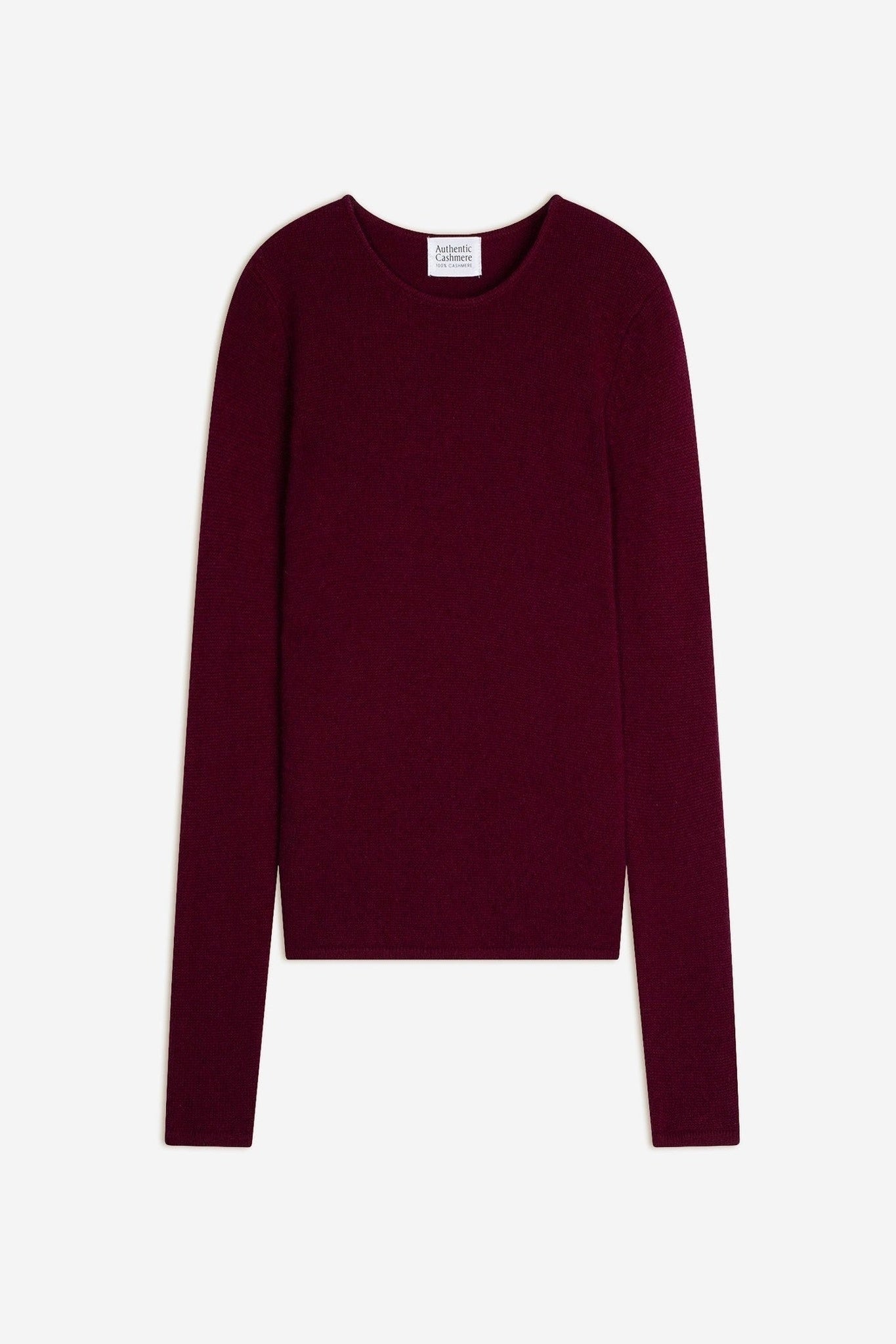 ivy pull col rond 4 fils bordeaux 100% cachemire