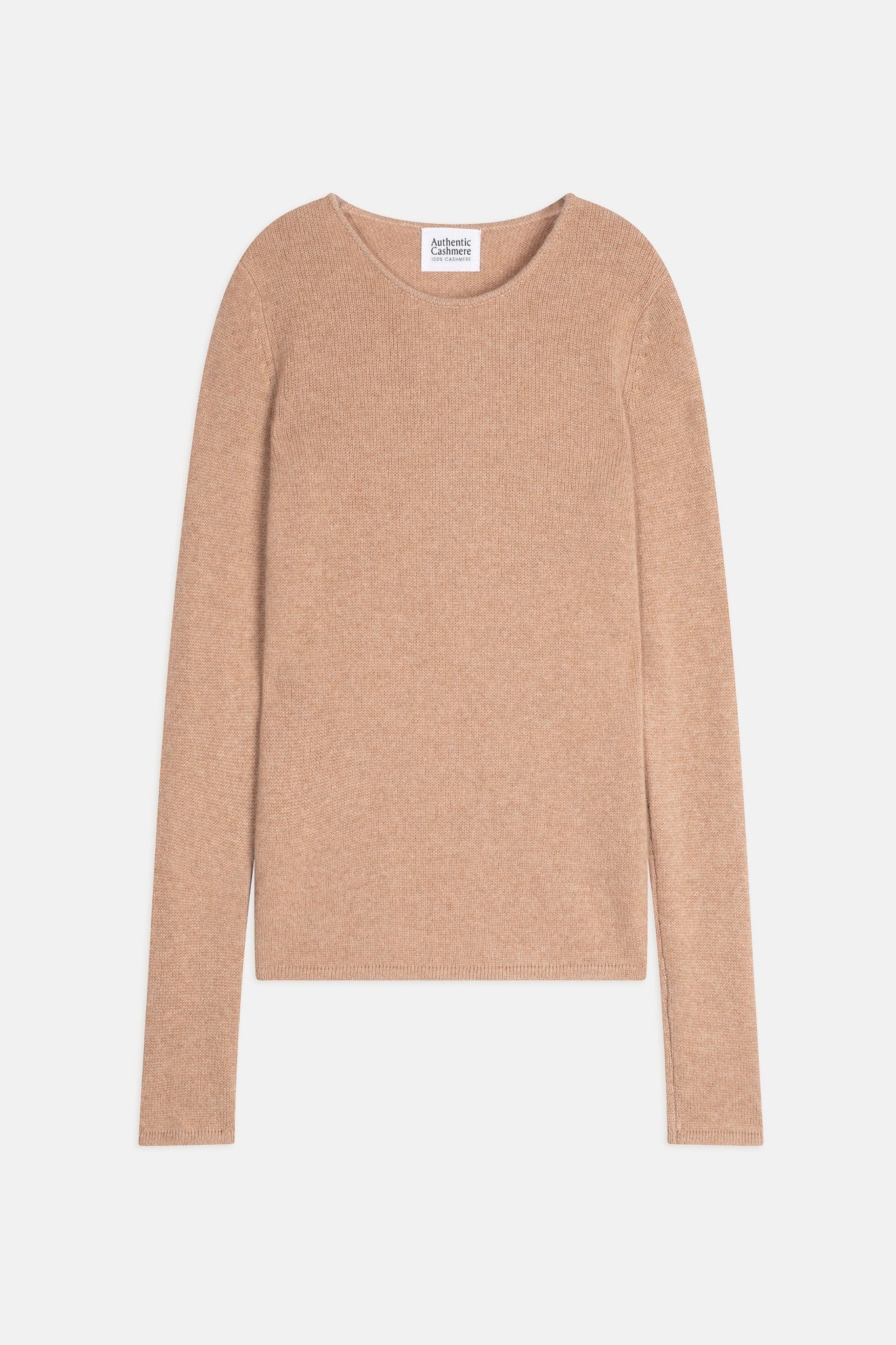 ivy pull col rond 4 fils camel chiné 100% cachemire