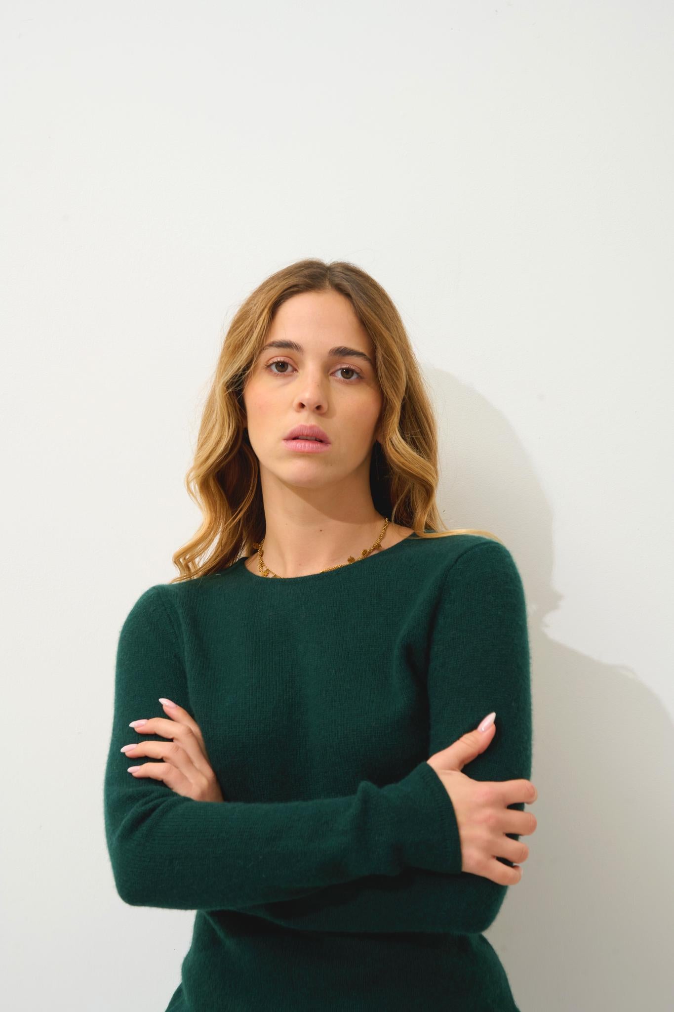 IVY cypress 4-thread round-neck sweater 100% cashmere