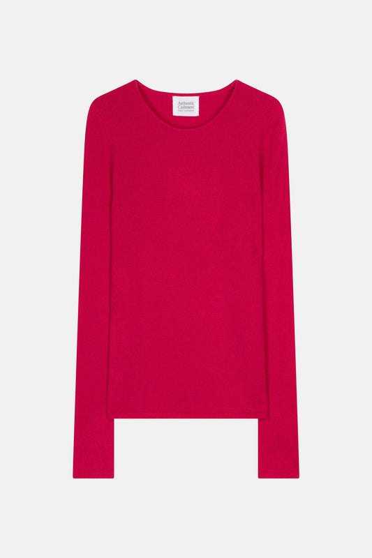 IVY Pullover mit Rundhalsausschnitt 4-fädig fuchsia 100% Kaschmir