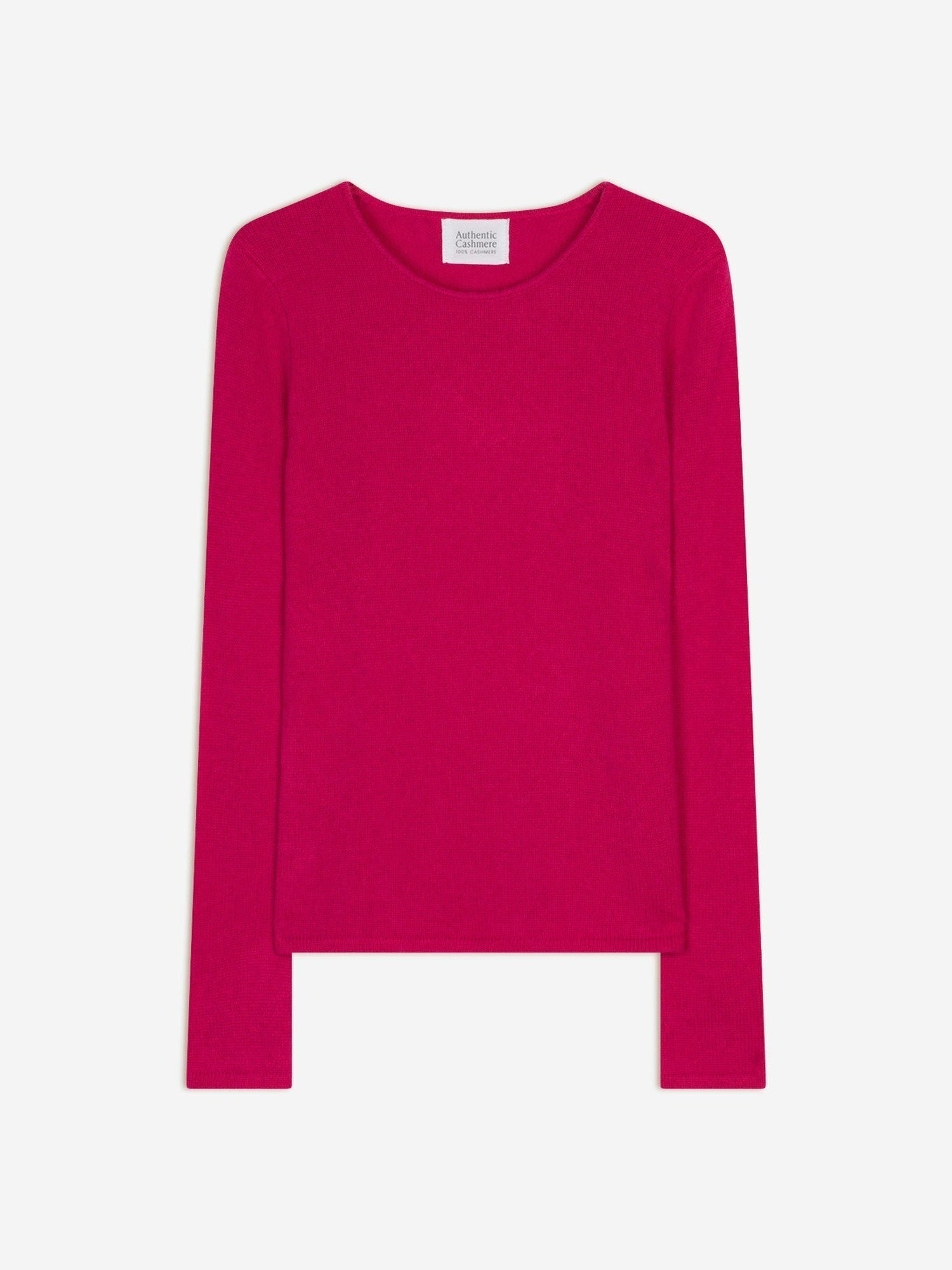 ivy pull col rond 4 fils fuchsia 100% cachemire