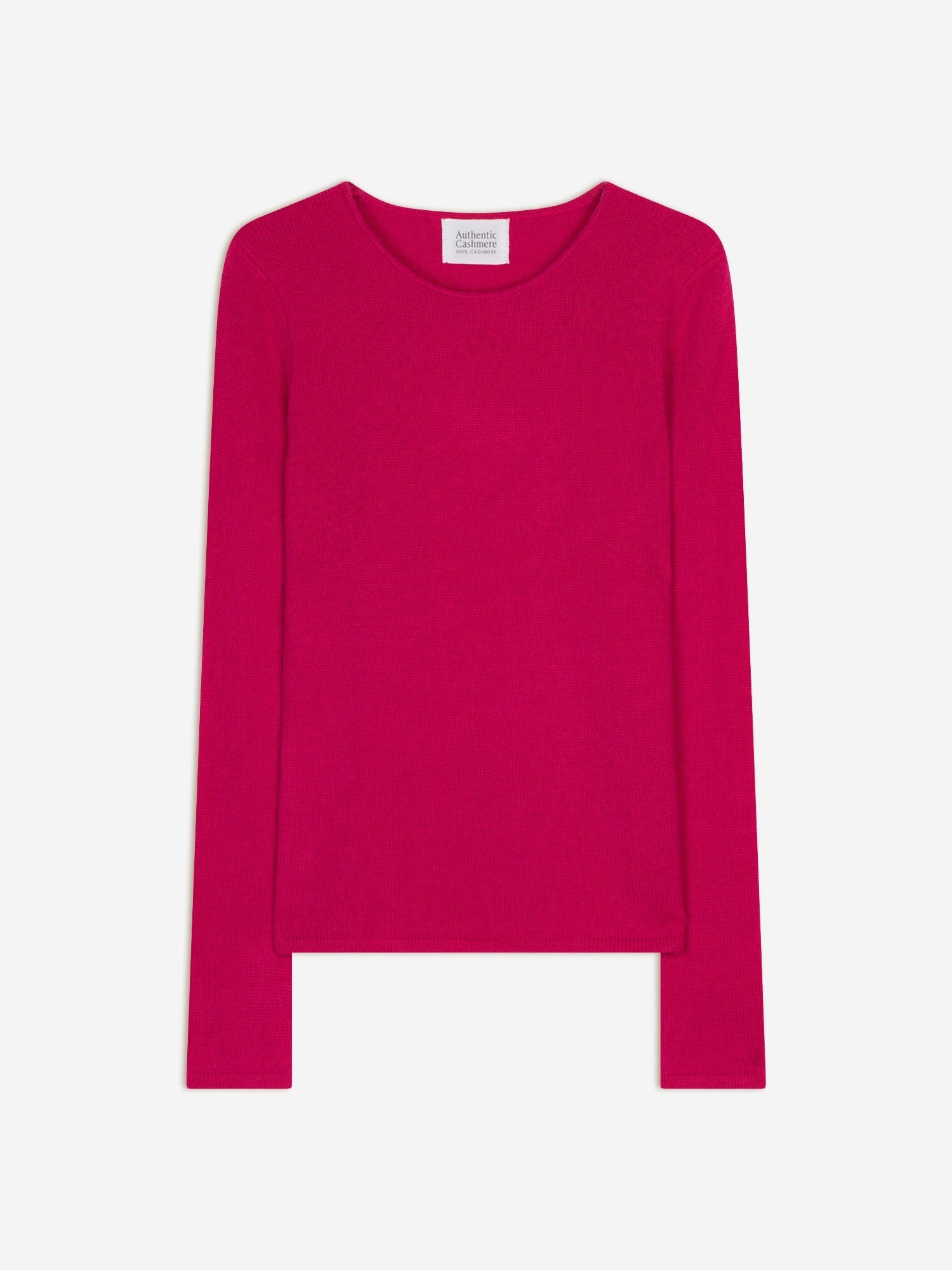 IVY pull col rond 4 fils fuchsia 100% cachemire