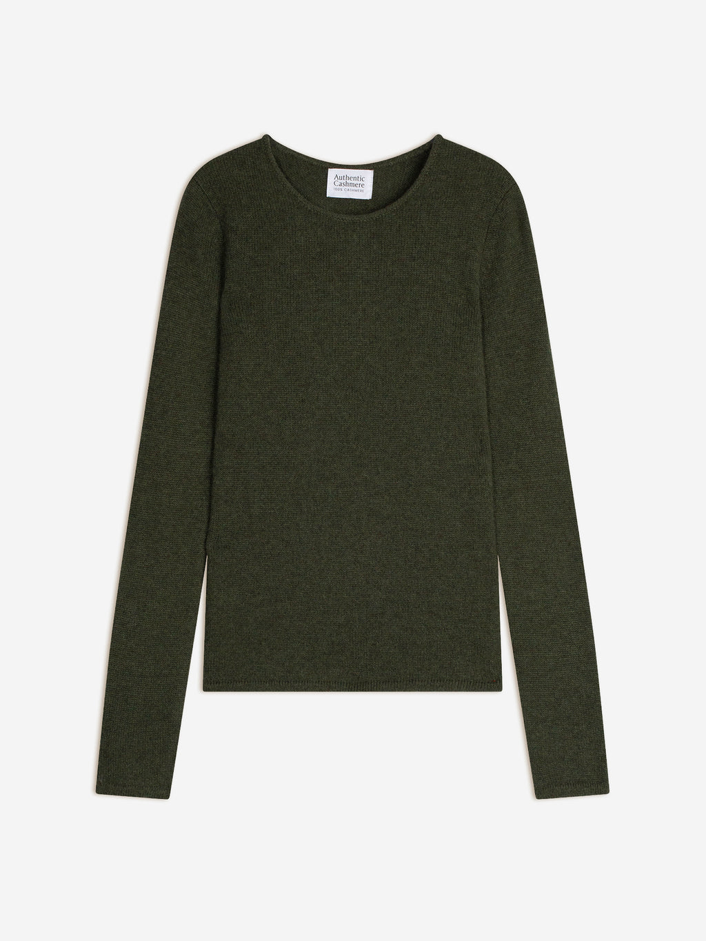 IVY pull col rond 4 fils kaki chiné 100% cachemire