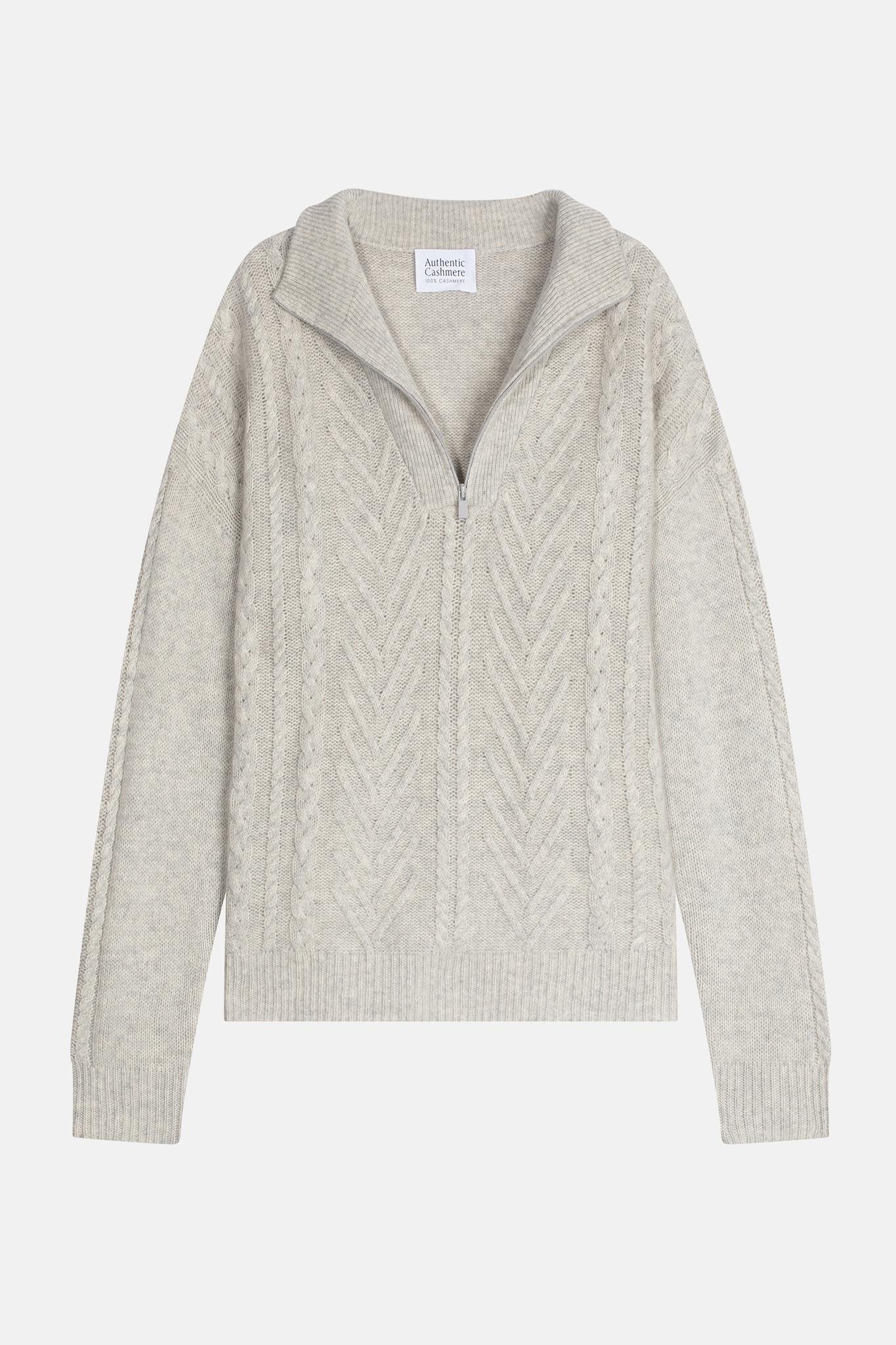 JALUS pull camionneur 6 fils glacier chiné 100% cachemire