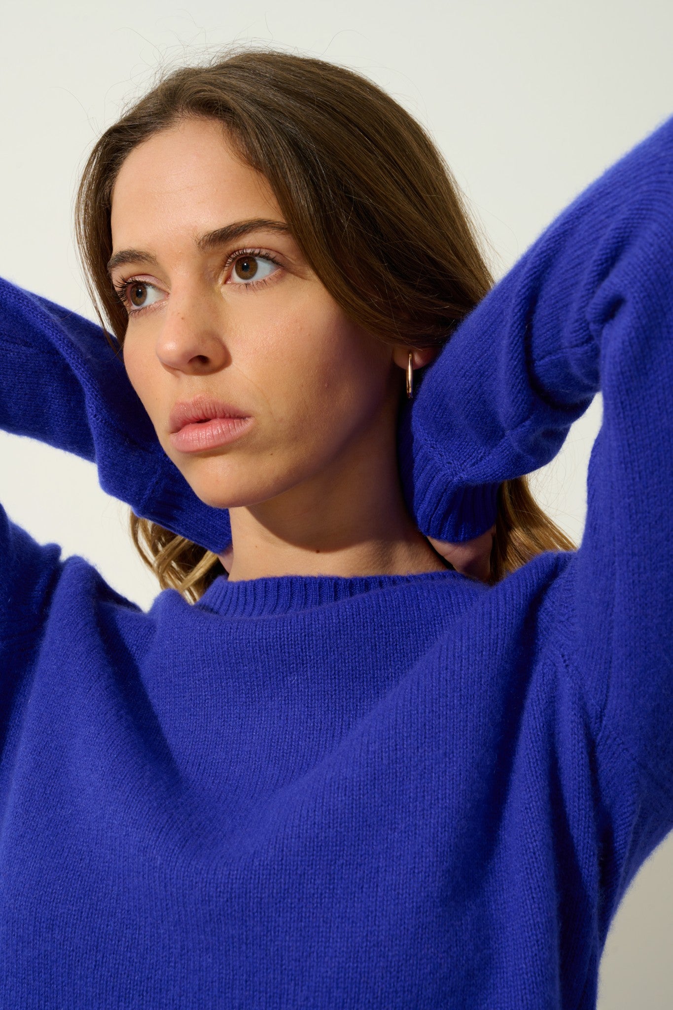 jetsan pull col rond 4 fils indigo 100% cachemire