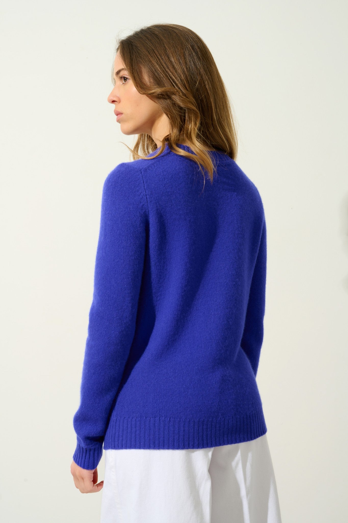 jetsan pull col rond 4 fils indigo 100% cachemire