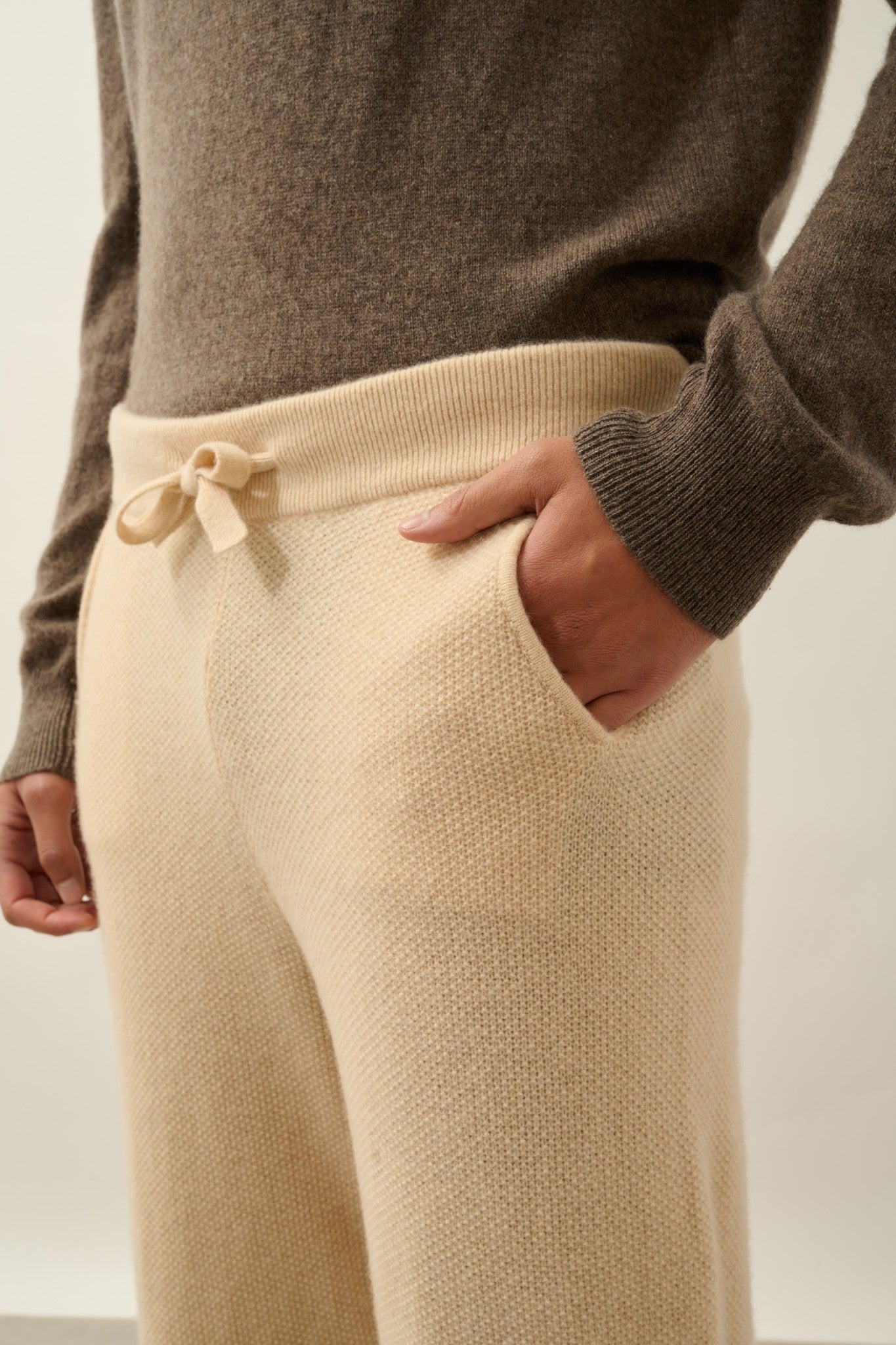 joey jogging 4 fils sable 100% cachemire