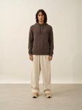 CASPER Pull Capuche Poche Kangourou Taupe Chiné