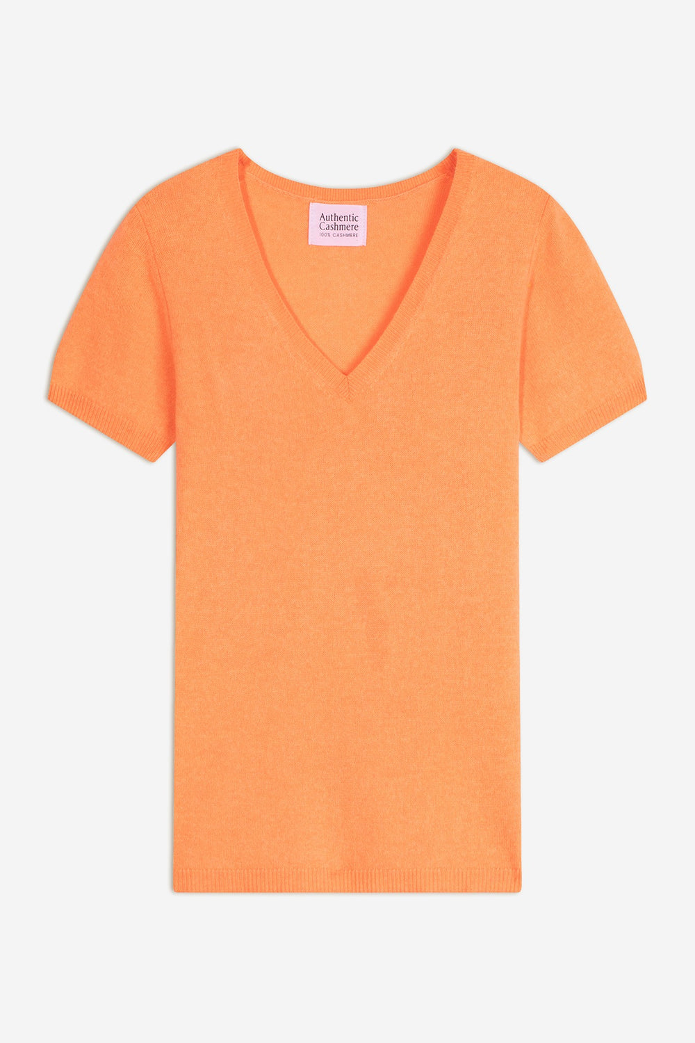 kali t-shirt col v agrume 100% cachemire