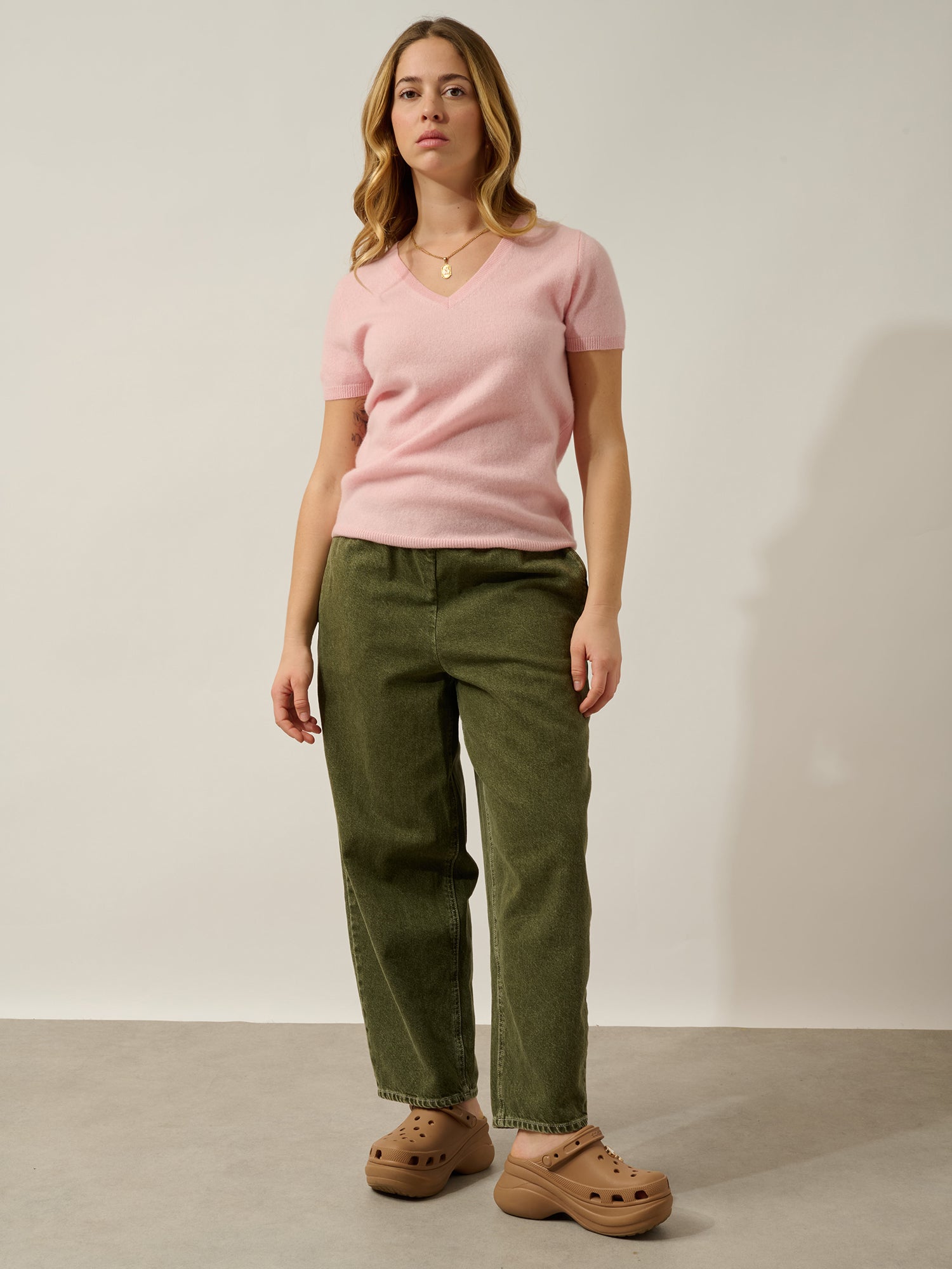 KALI t-shirt col v ballerine 100% cachemire