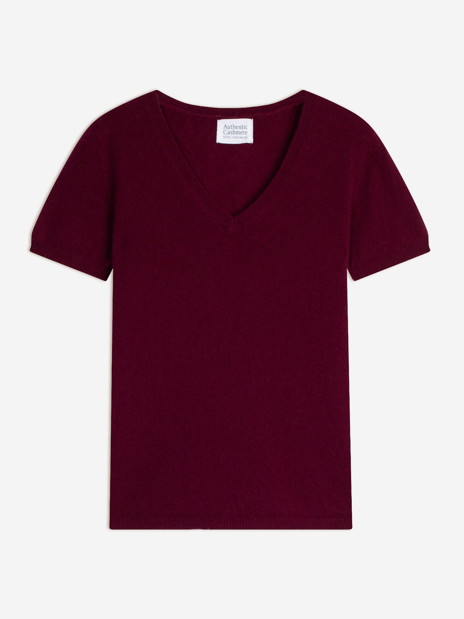 KALI thirt v-neck burgundy 100% cashmere - Authentic Cashmere