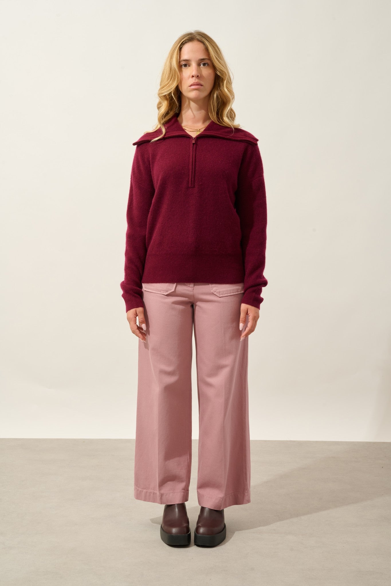 karma pull camionneur bordeaux 100% cachemire