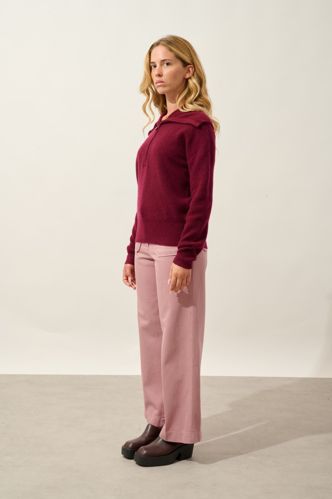 karma pull camionneur bordeaux 100% cachemire