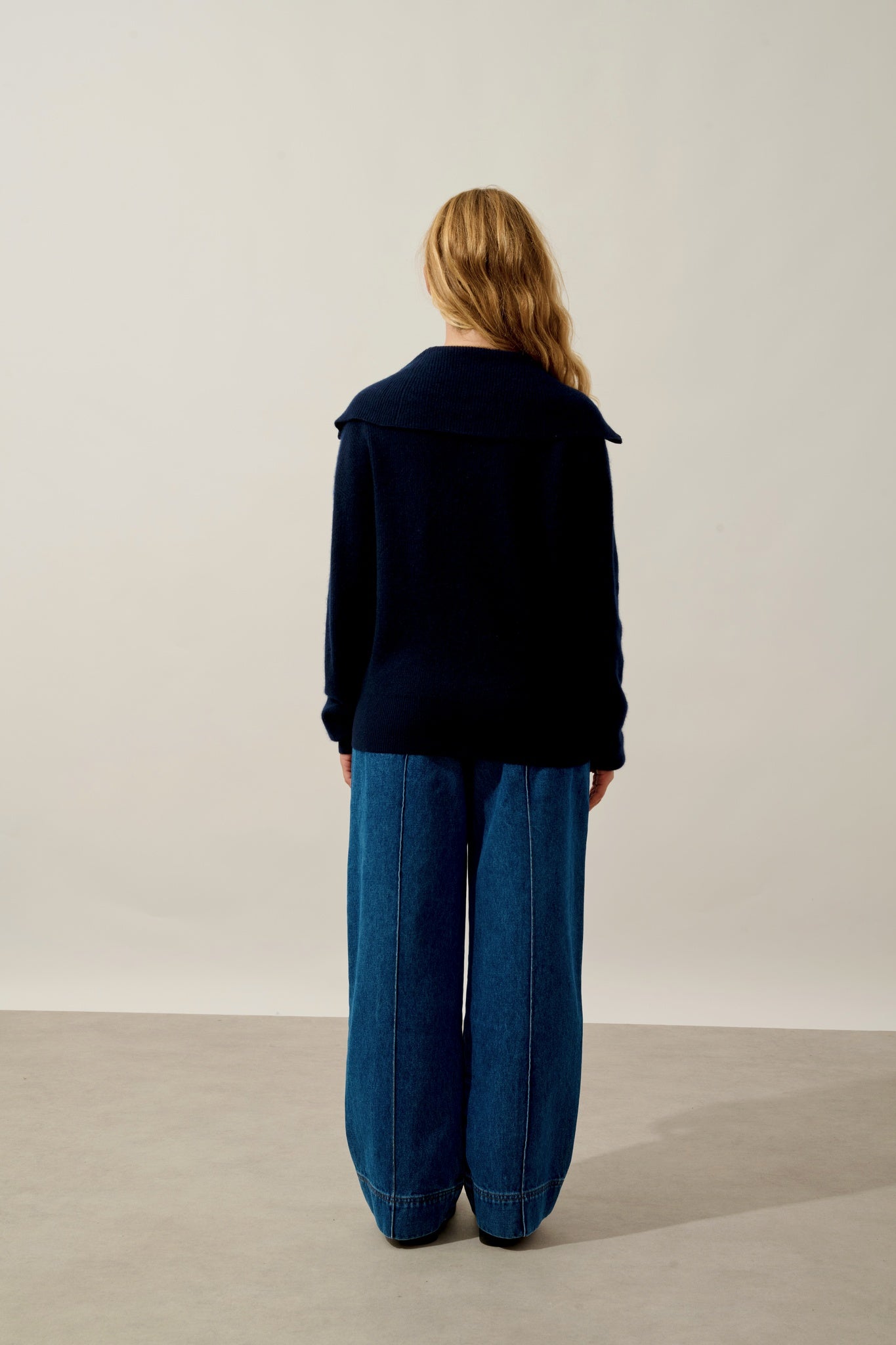 KARMA pull camionneur navy 100% cachemire