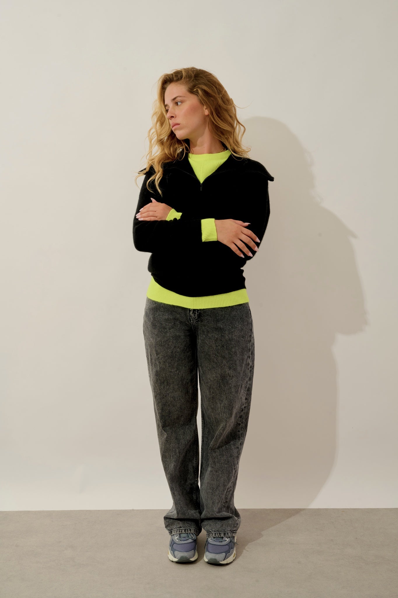 KARMA pull camionneur noir 100% cachemire