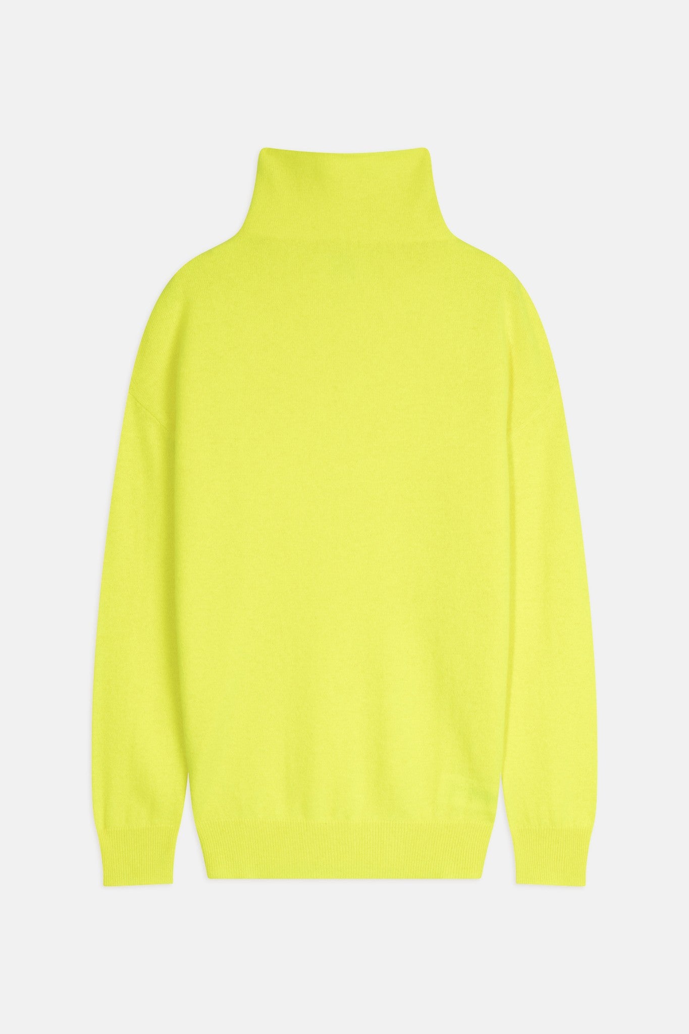 koriel pull col montant jaune fluo 100% cachemire
