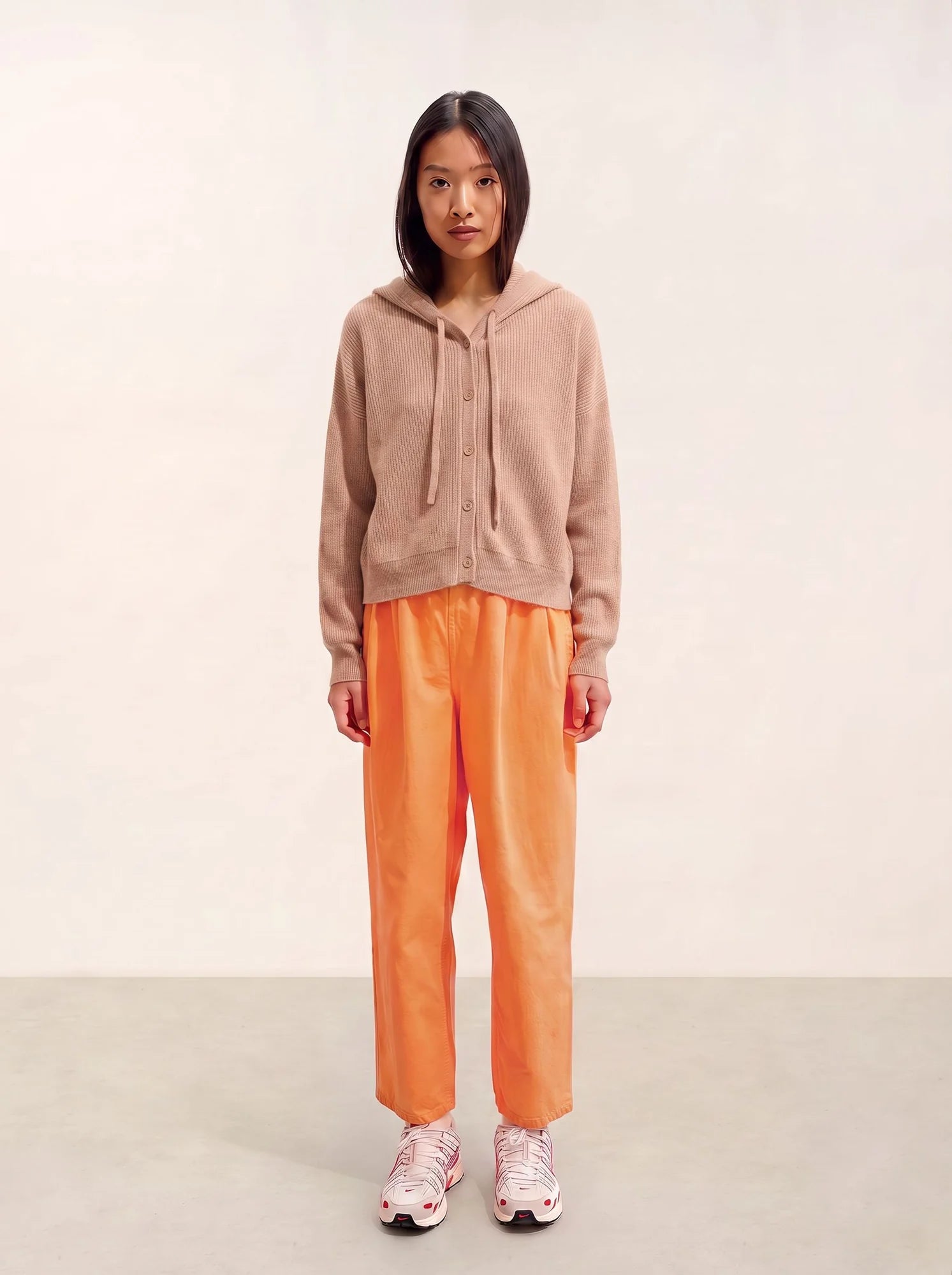 ELARA Cardigan Capuche Camel Chiné