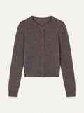 FLORINE Cardigan Col Rond Taupe Chiné