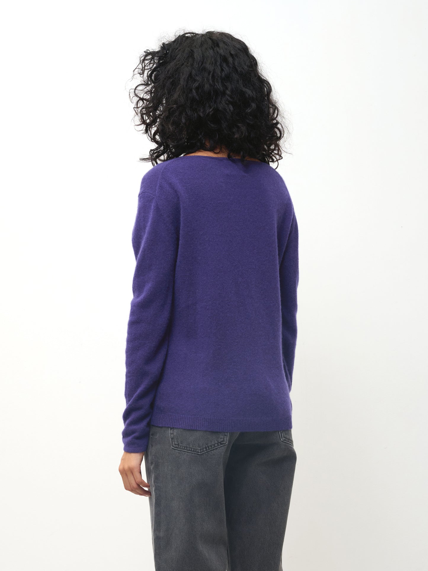 LANFON pull col bateau violet 100% cachemire