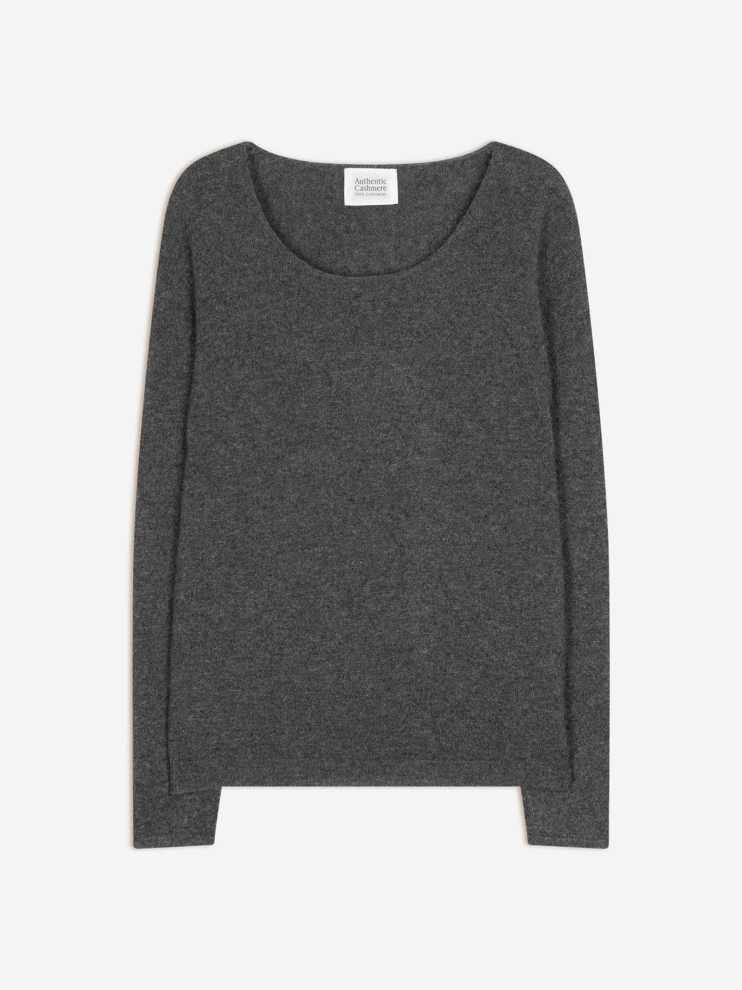 LANFON boat-neck sweater anthracite mottled 100% cashmere