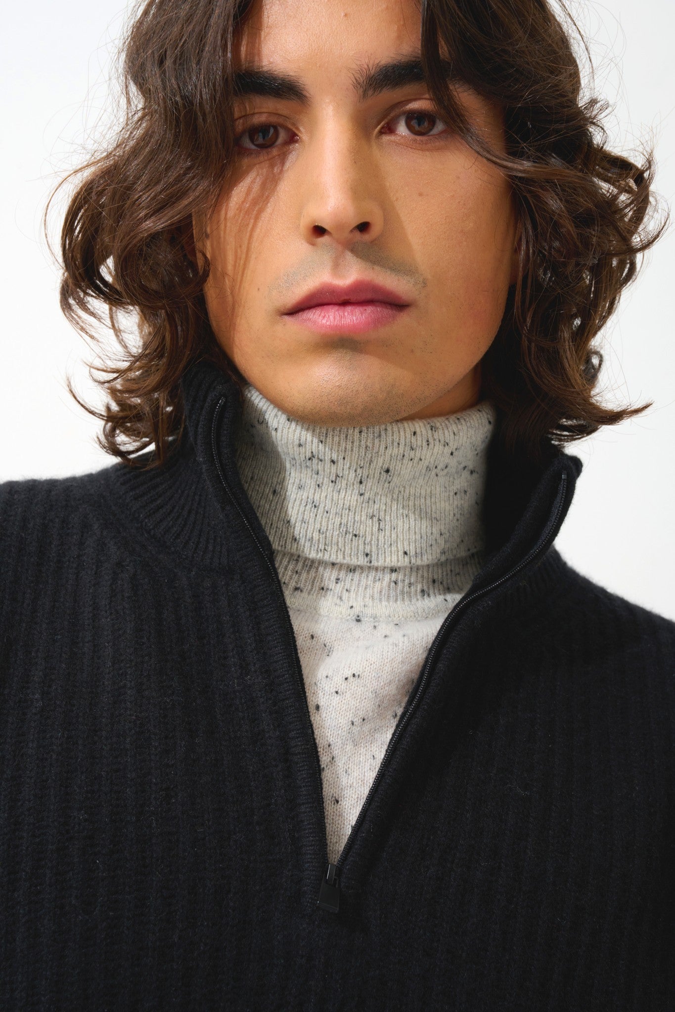 lhamu pull camionneur 6 fils noir 100% cachemire