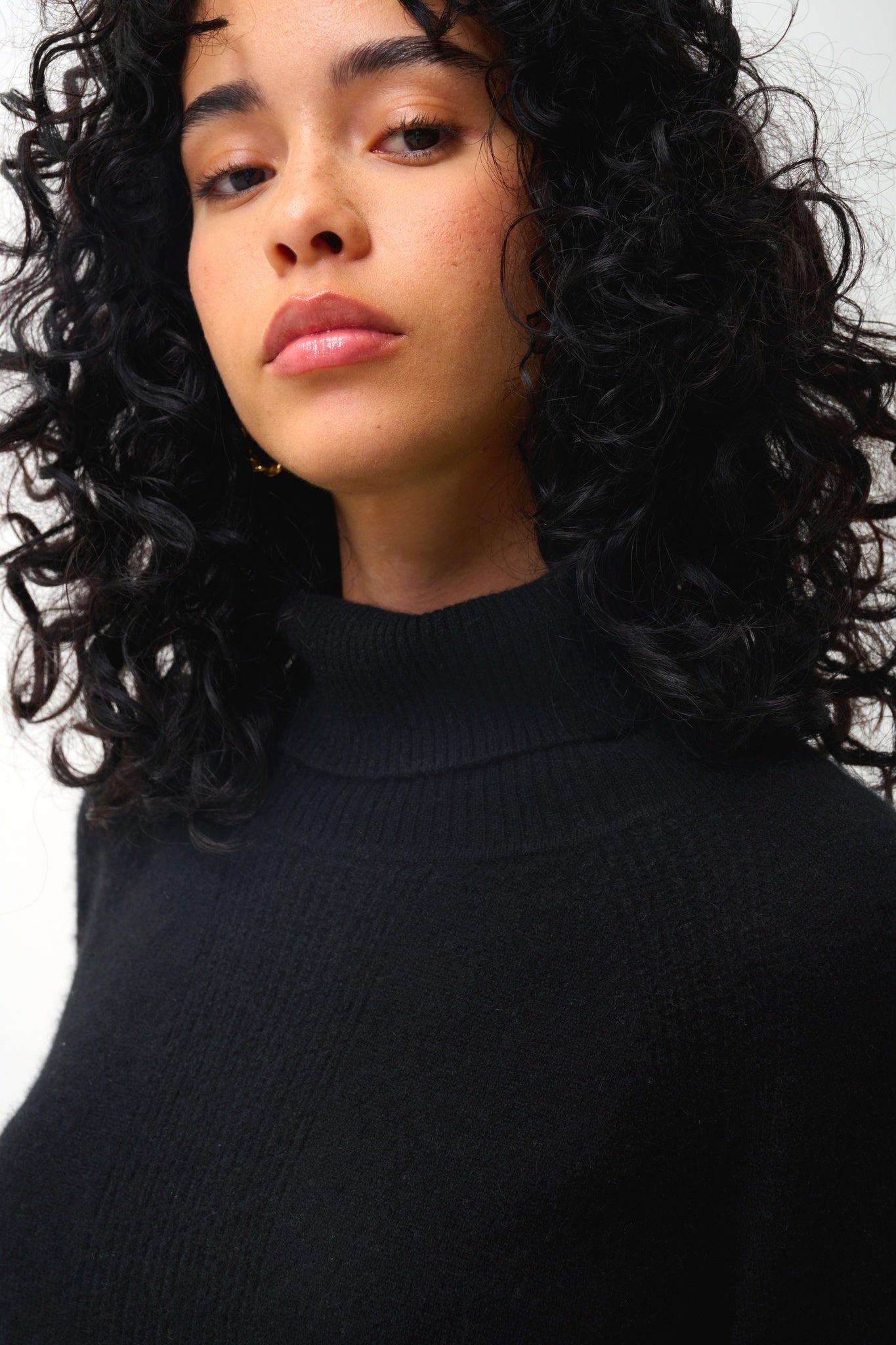 LILLY black turtleneck sweater 100% cashmere