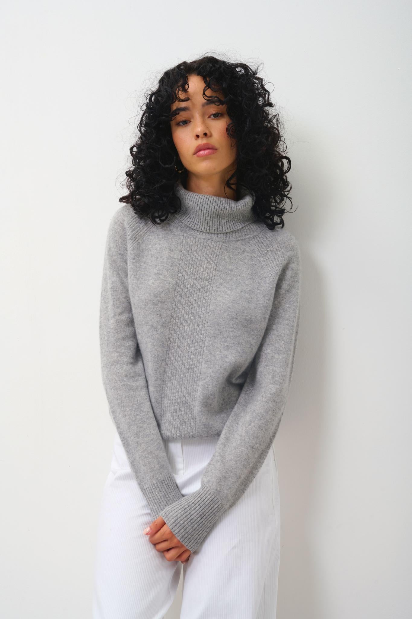 LILLY Rollkragenpullover Wolke meliert 100% Kaschmir