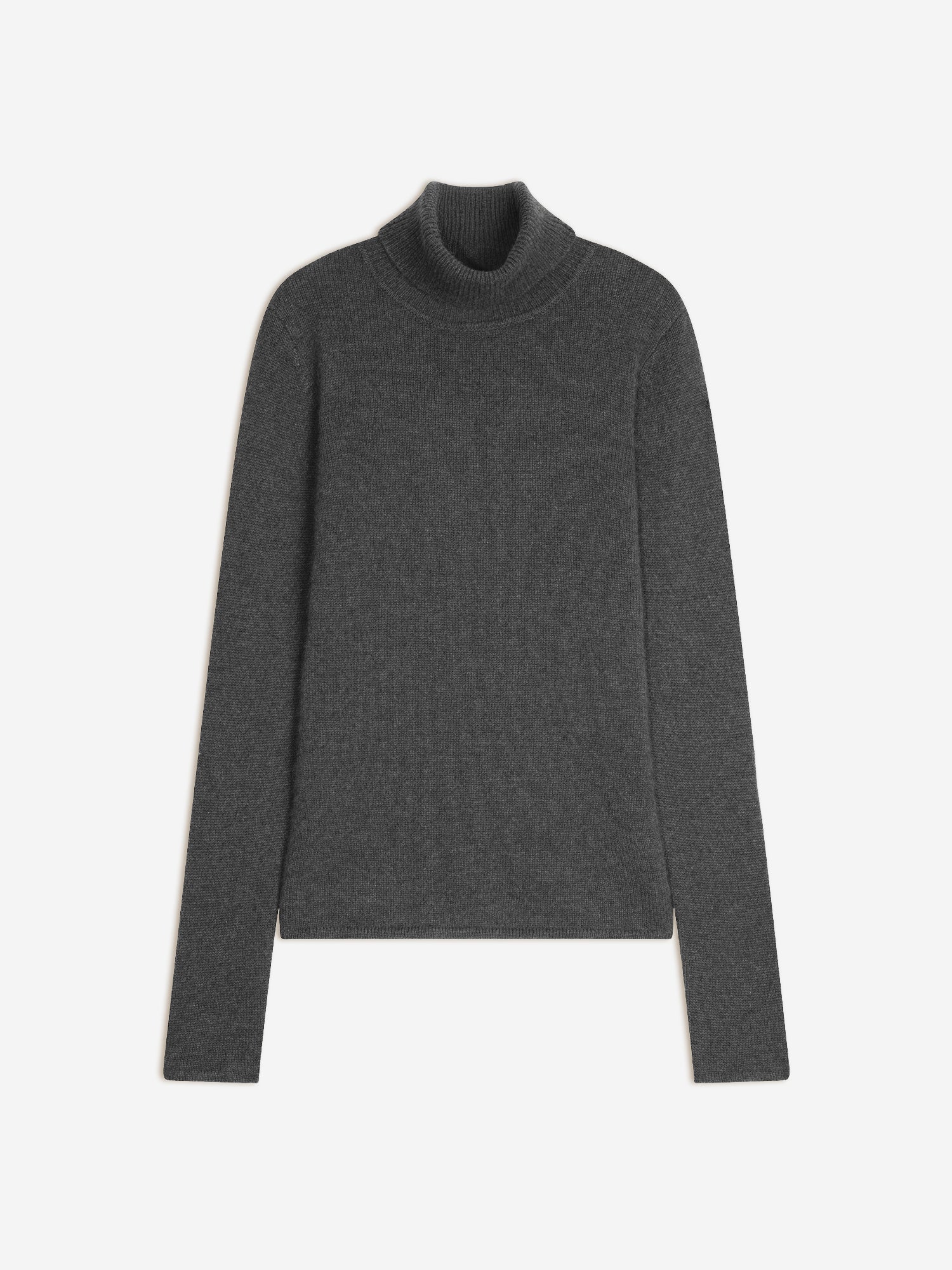 LINDA 4-thread turtleneck sweater anthracite mottled 100% cashmere