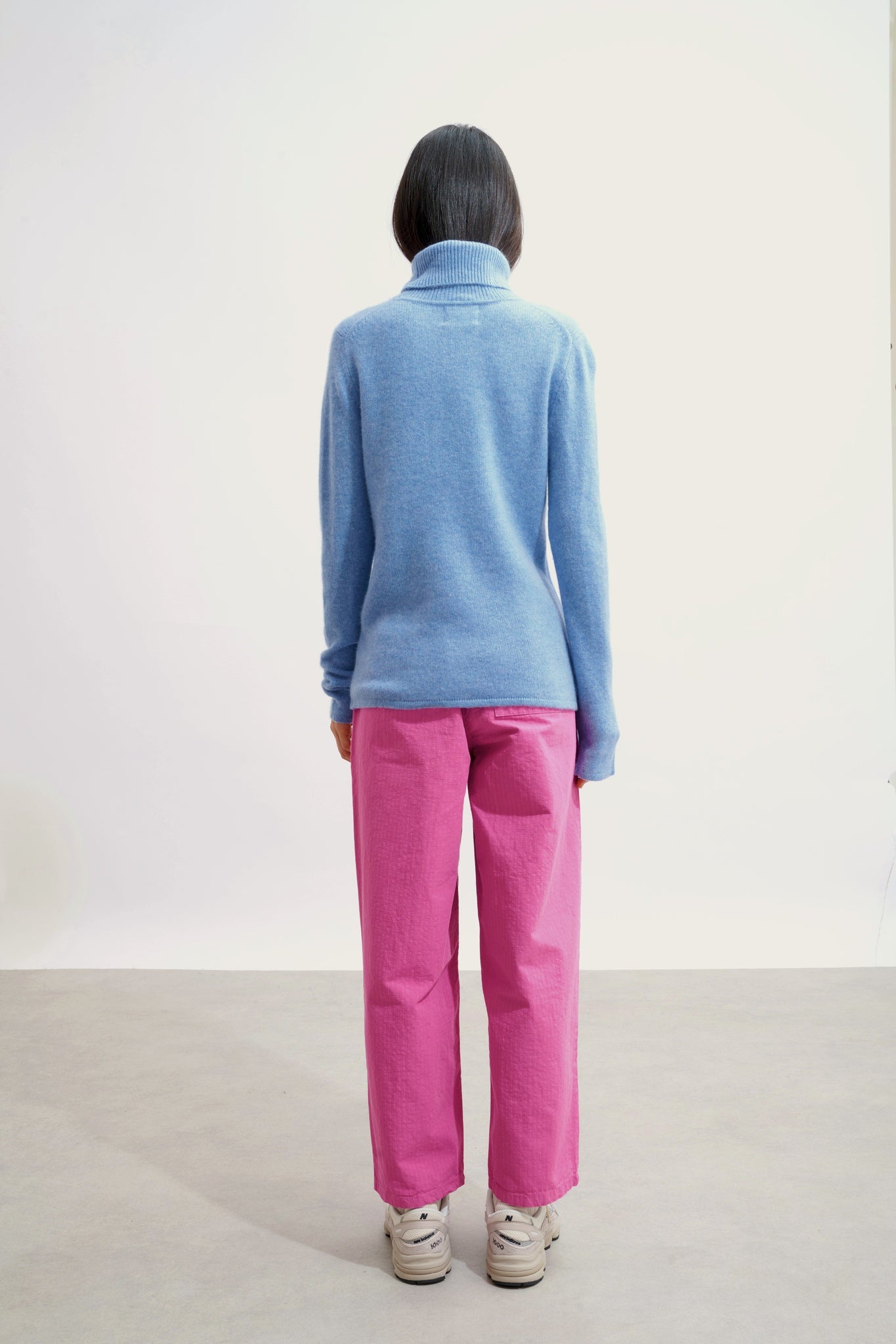 LINDA Rollkragenpullover 4 Fäden sky 100% Kaschmir