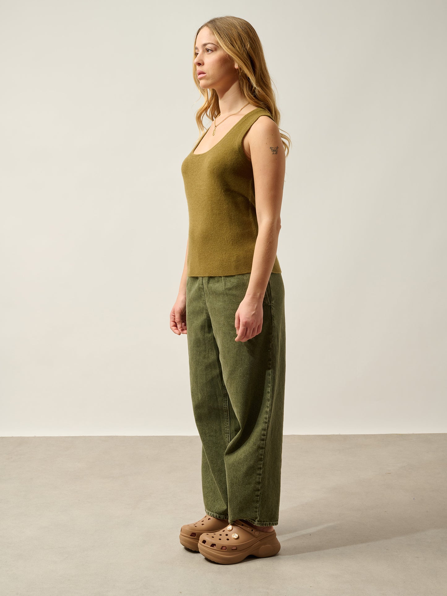 LINDSAY débardeur col u bronze 100% cachemire