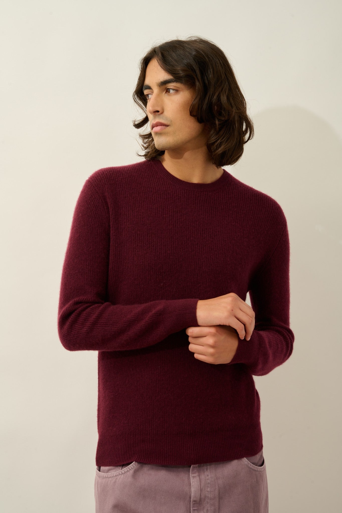 luffy pull col rond mûre 100% cachemire