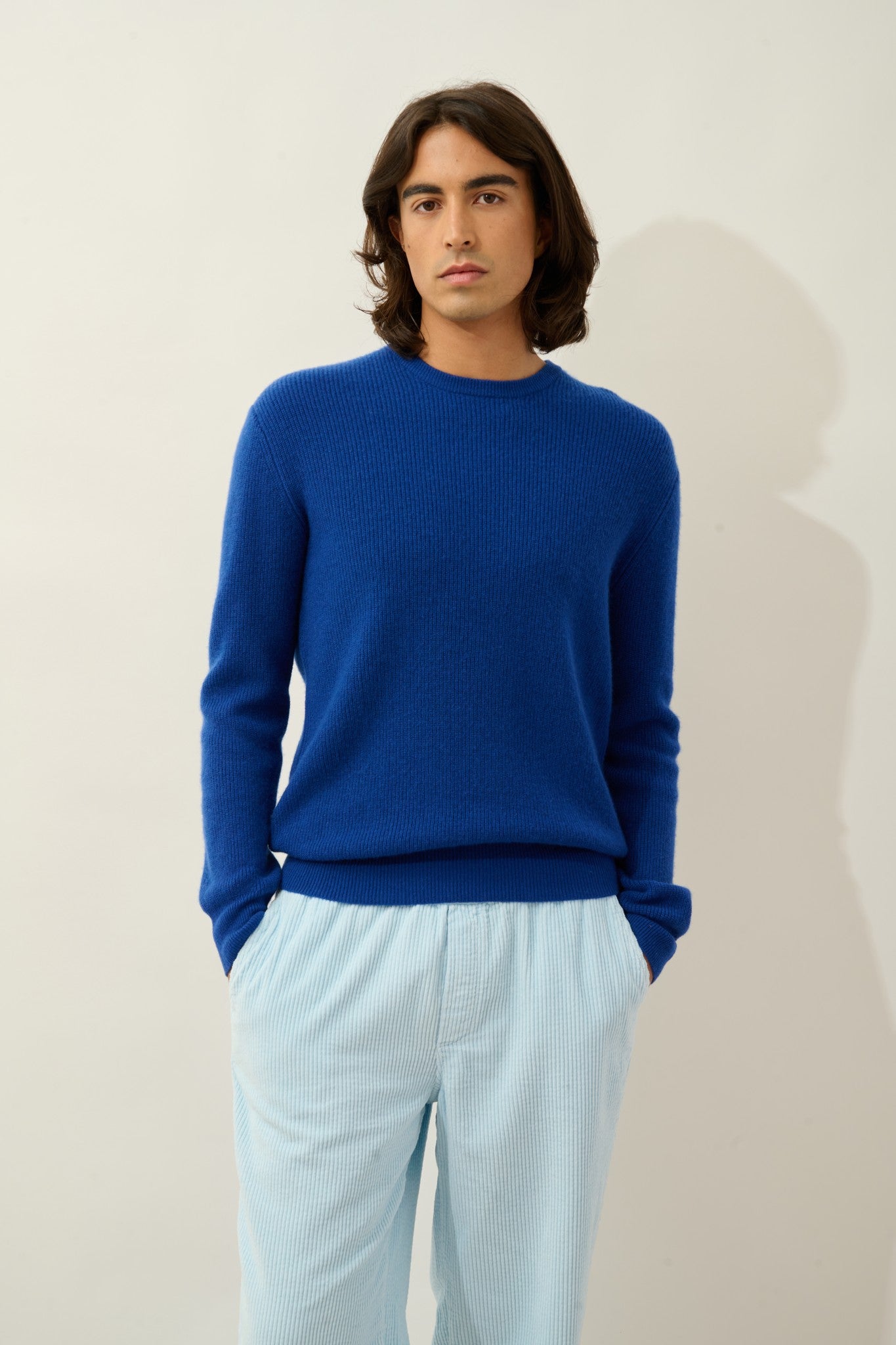 luffy pull col rond outremer 100% cachemire