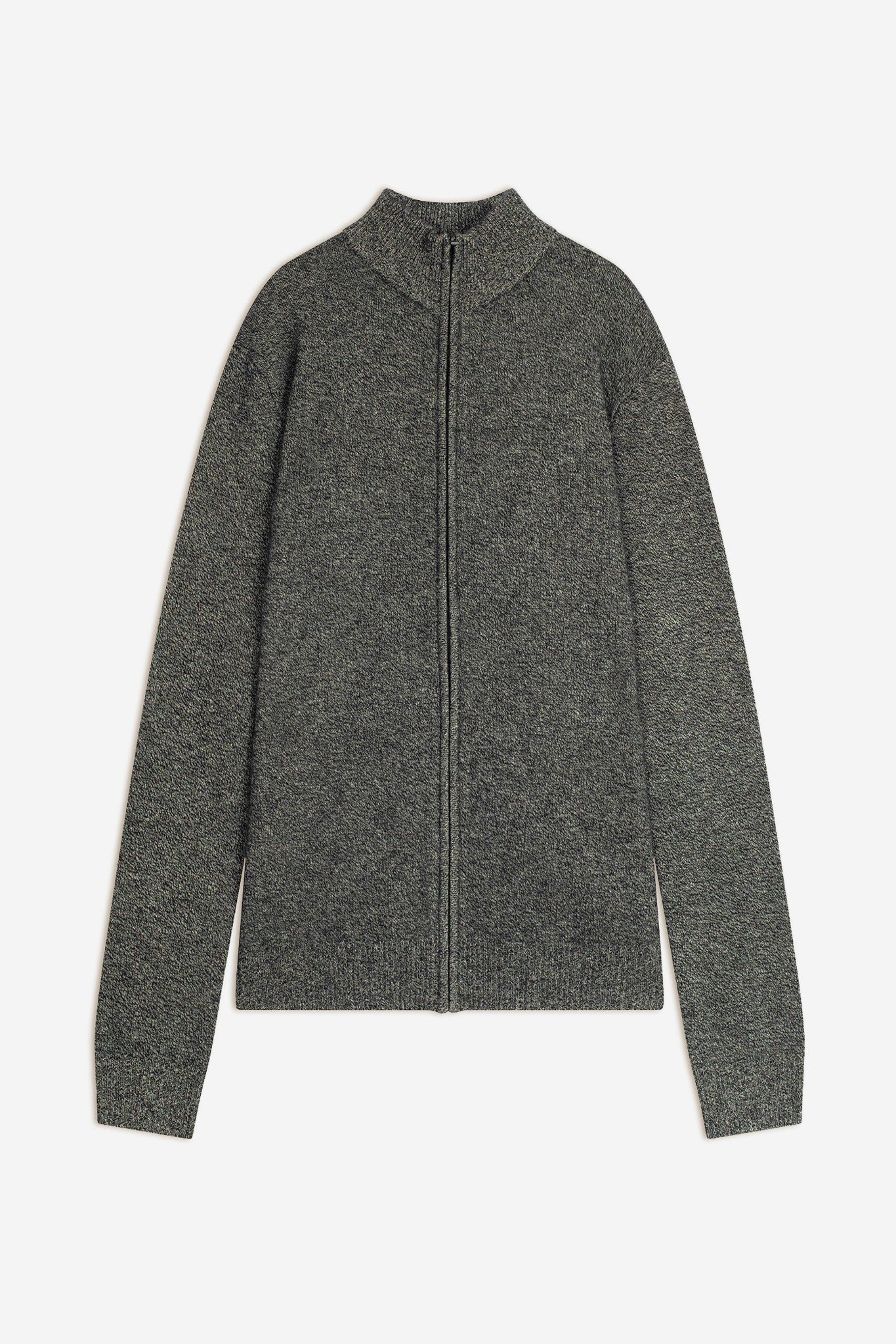 lyna gilet zippé col camionneur 4 fils noir/blanc 100% cachemire