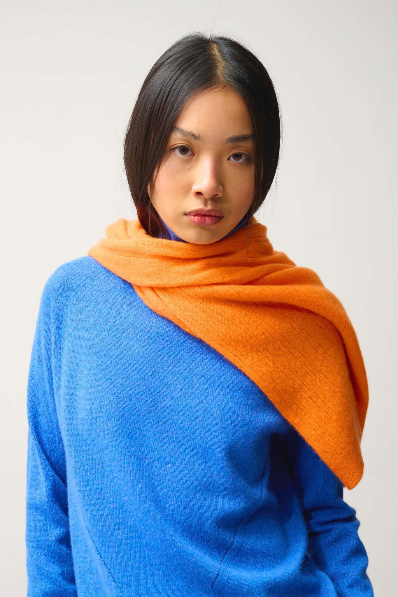 MADELINE electric blue turtleneck sweater 100% cashmere