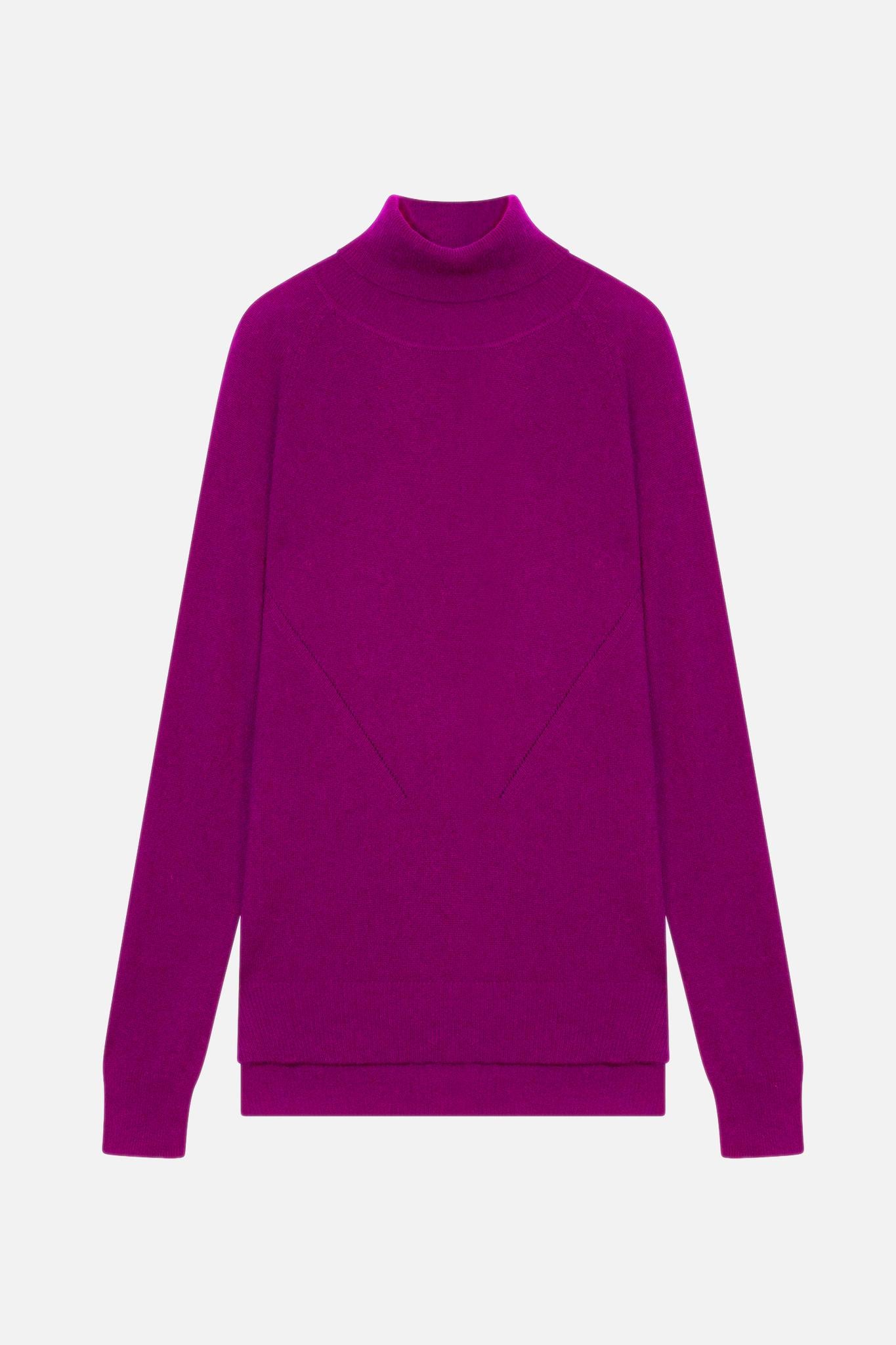 MADELINE Rollkragenpullover violett 100% Kaschmir
