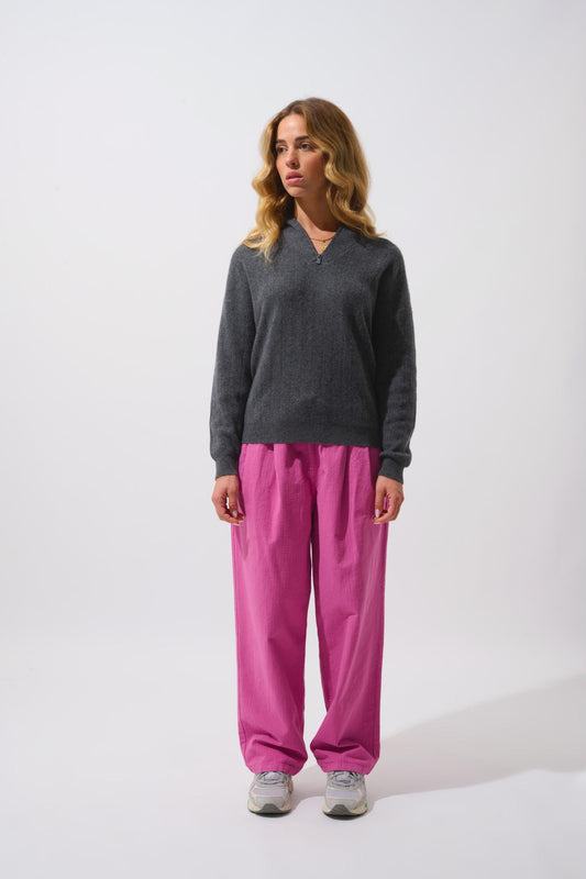 MARIE pull camionneur anthracite chiné 100% cachemire