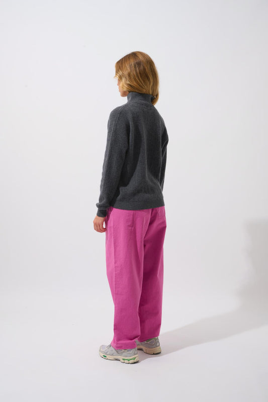 MARIE pull camionneur anthracite chiné 100% cachemire