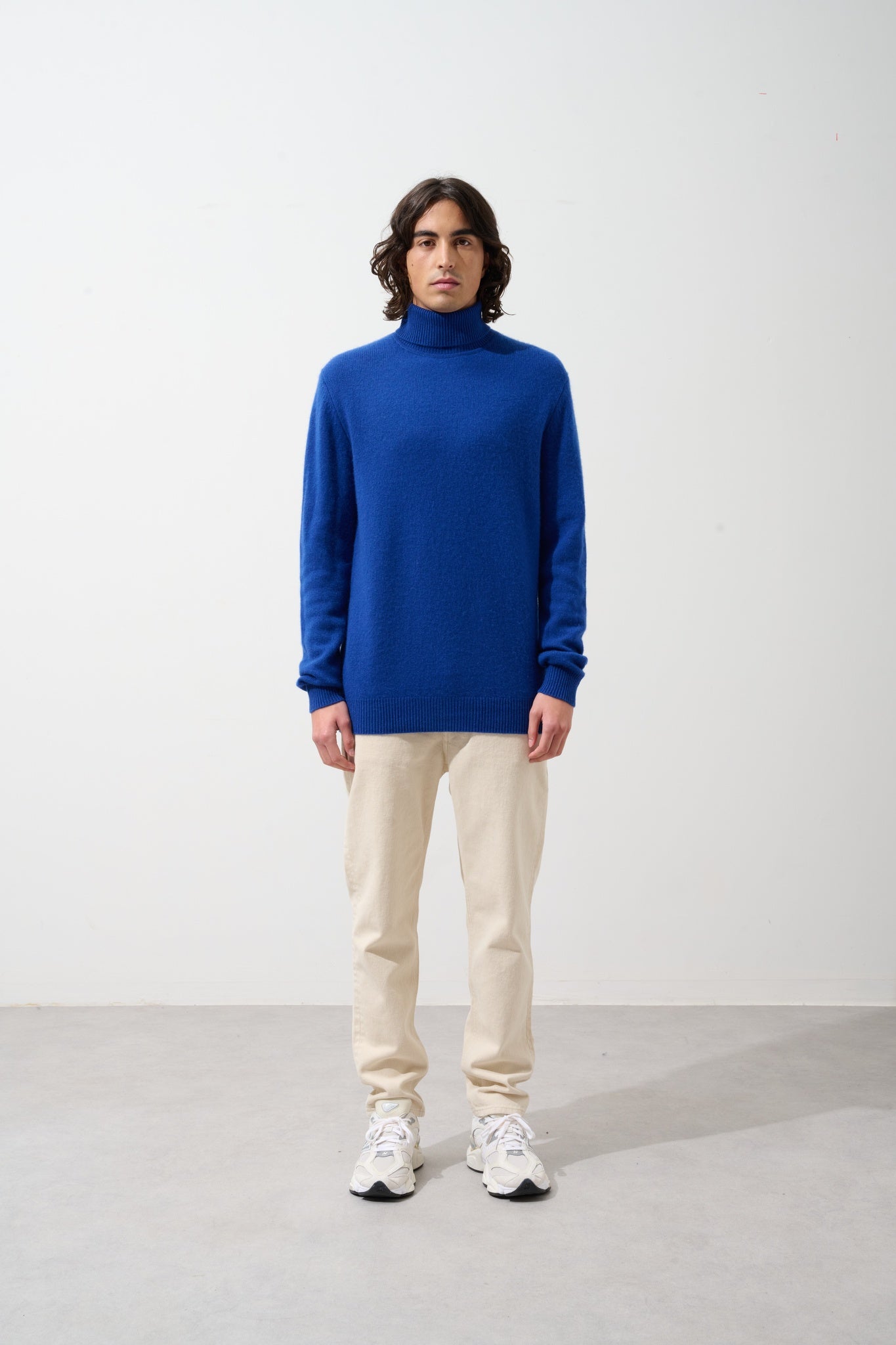 MARTIN 4-thread ultramarine turtleneck sweater 100% cashmere