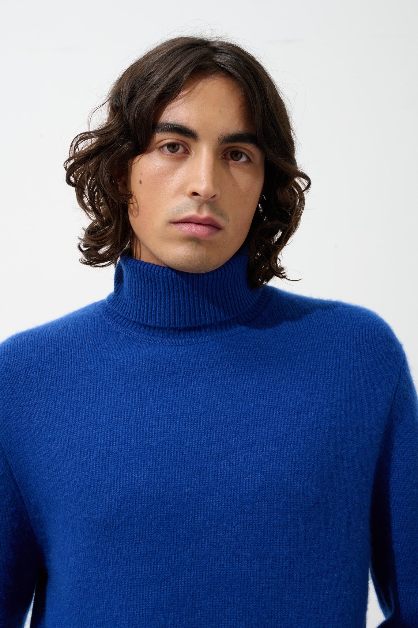 MARTIN 4-thread ultramarine turtleneck sweater 100% cashmere