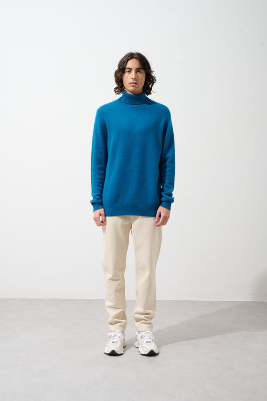MARTIN 4-thread peacock turtleneck sweater 100% cashmere