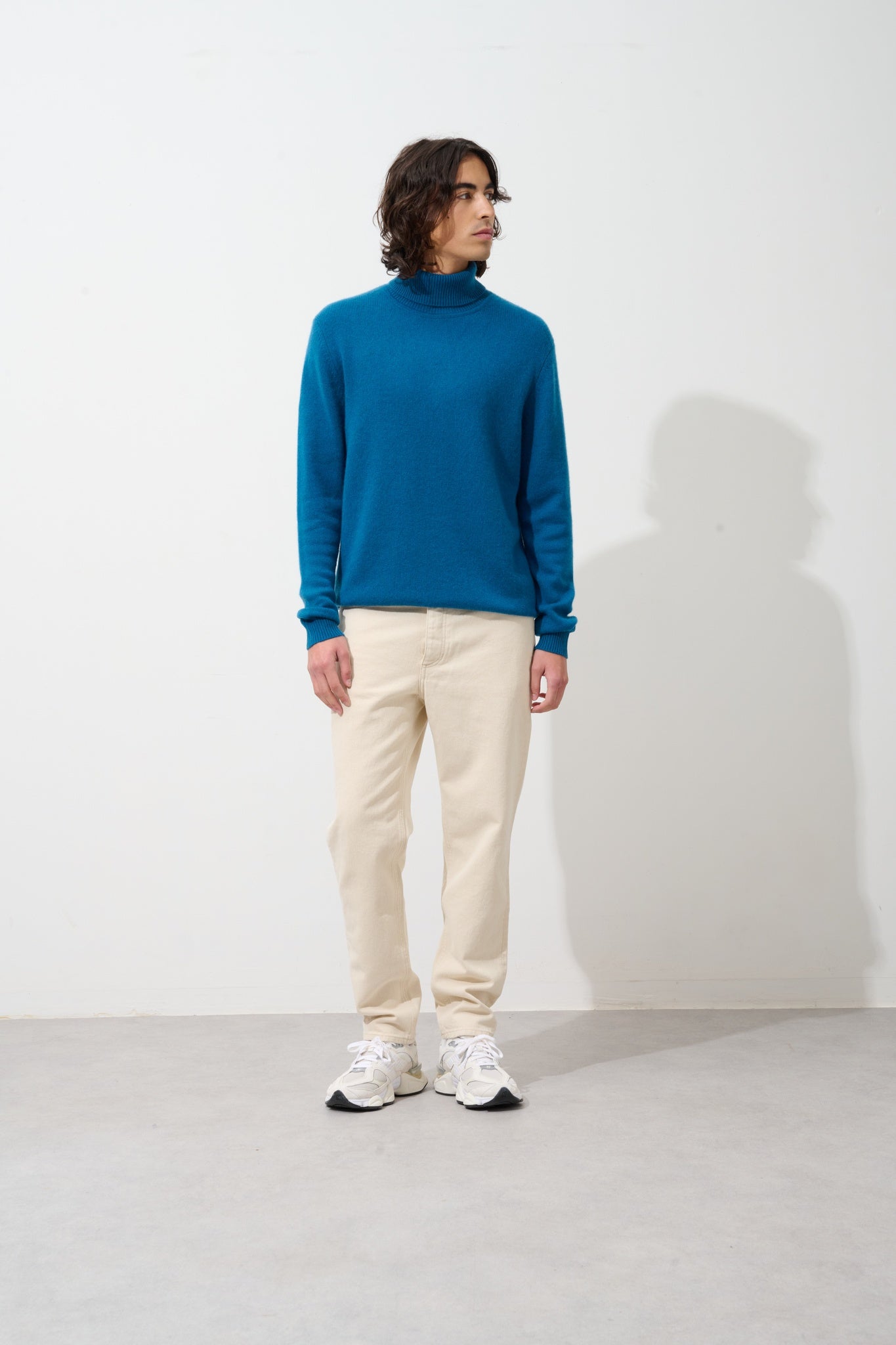 MARTIN 4-thread peacock turtleneck sweater 100% cashmere