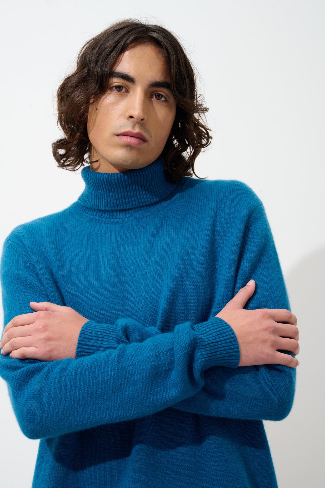 MARTIN 4-thread peacock turtleneck sweater 100% cashmere