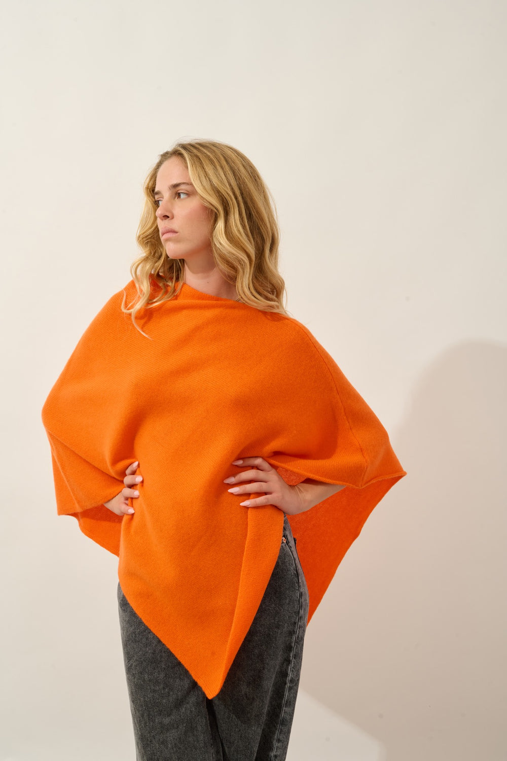 meryl poncho 4 fils carotte 100% cachemire
