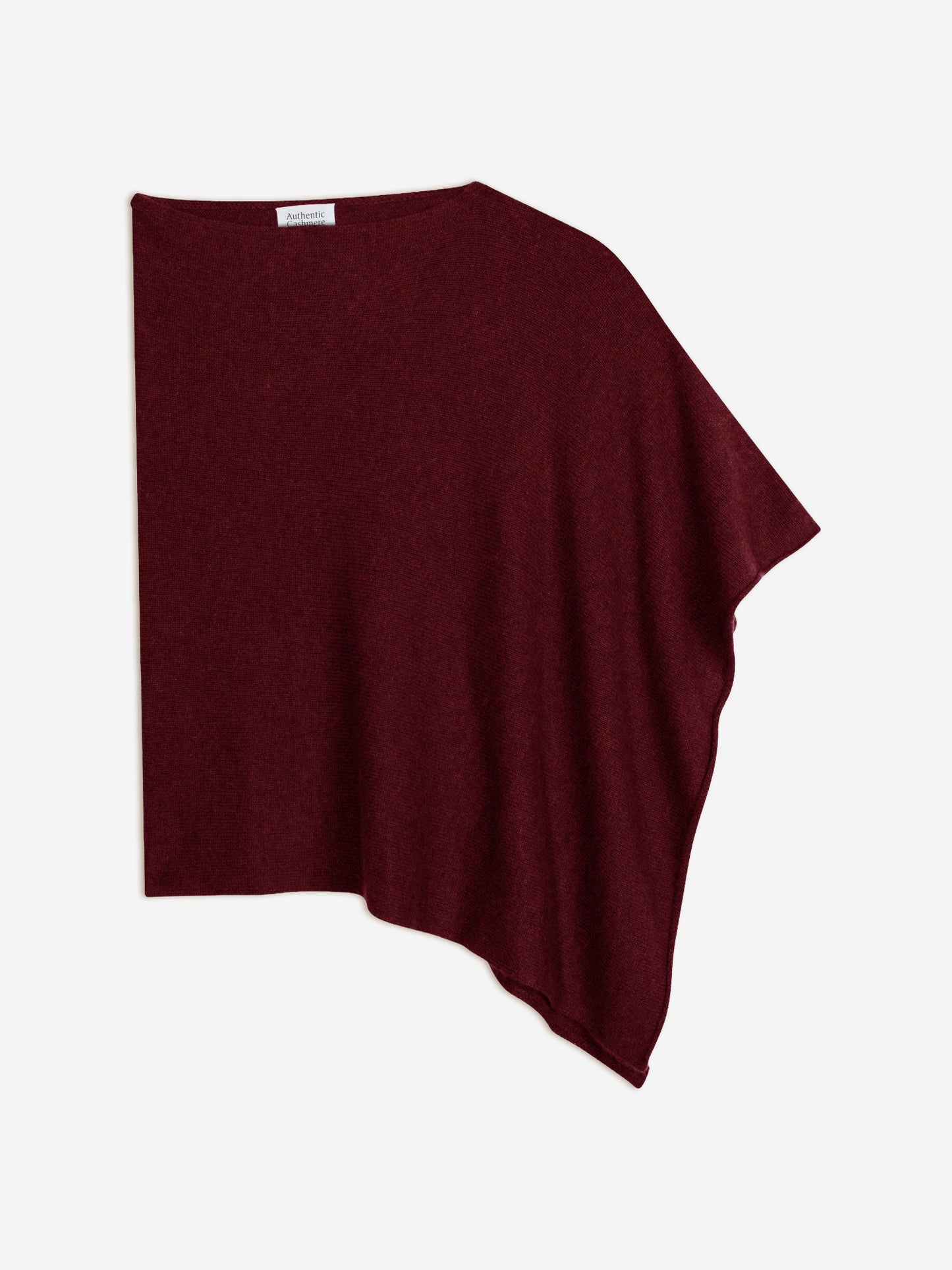 MERYL 4-lagiger Cranberry-melierter Poncho, 100 % Kaschmir