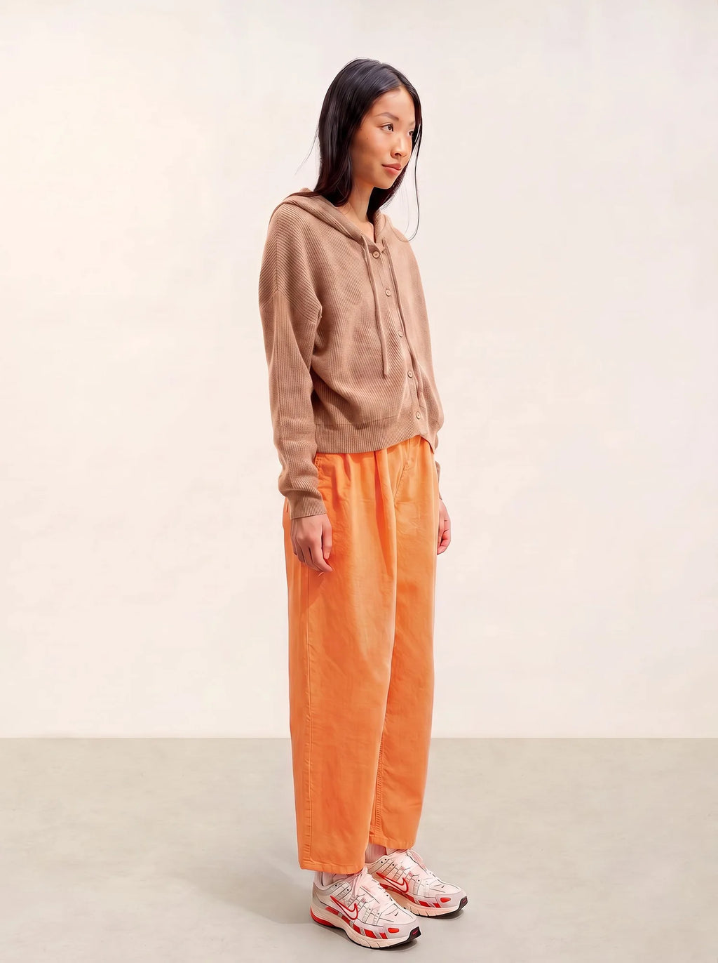 ELARA Cardigan Capuche Camel Chiné