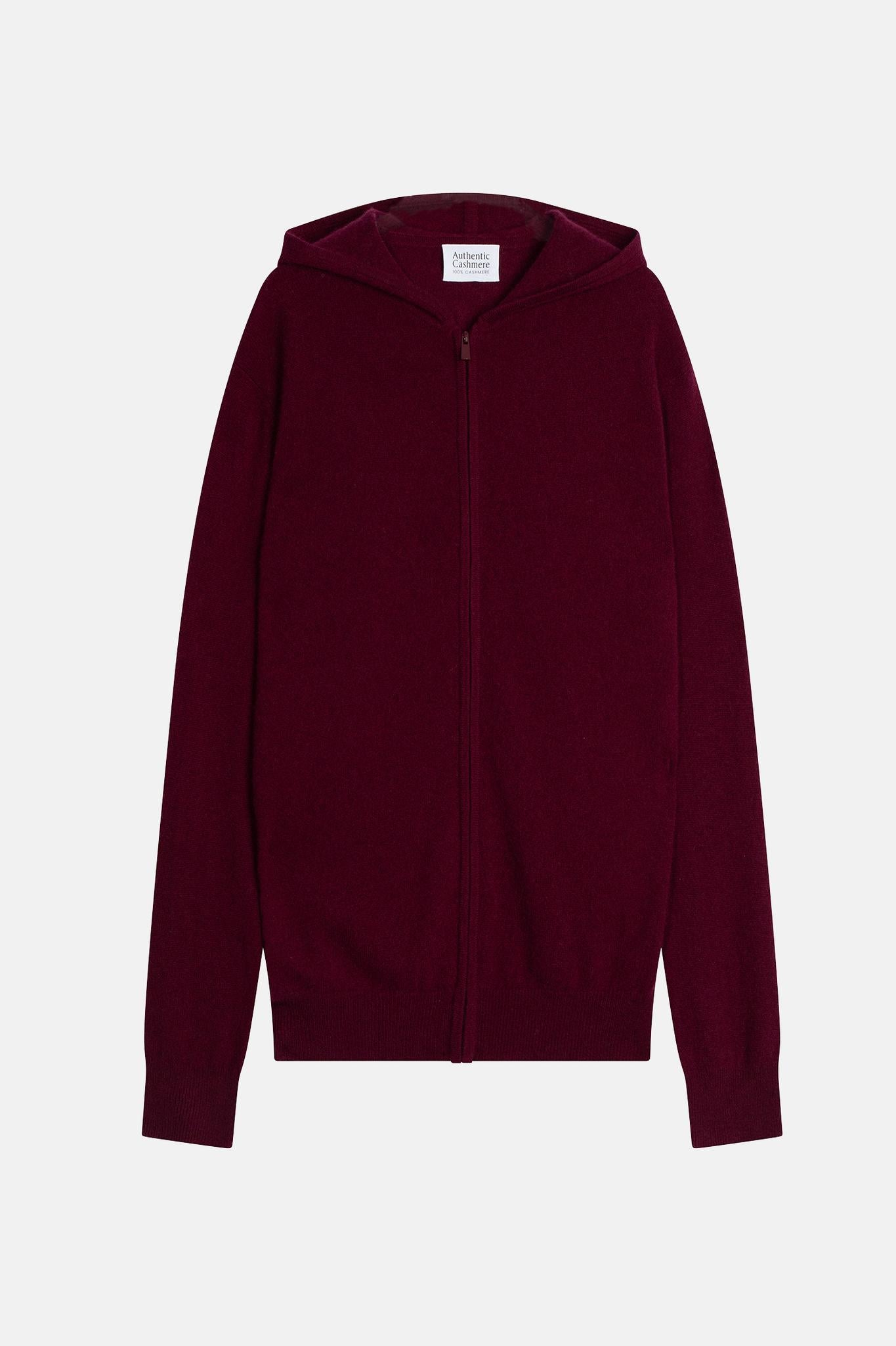 NEURRE burgundy hooded zip cardigan 100% cashmere