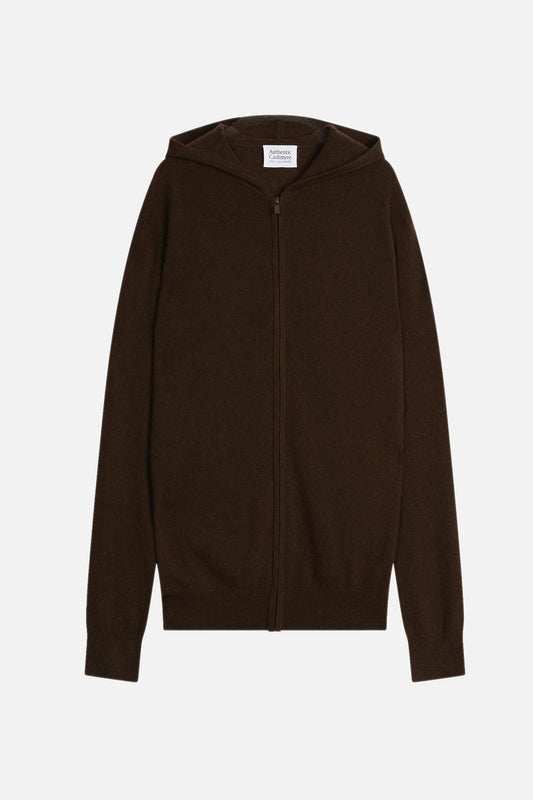 NEURRE hooded zip cardigan choco 100% cashmere