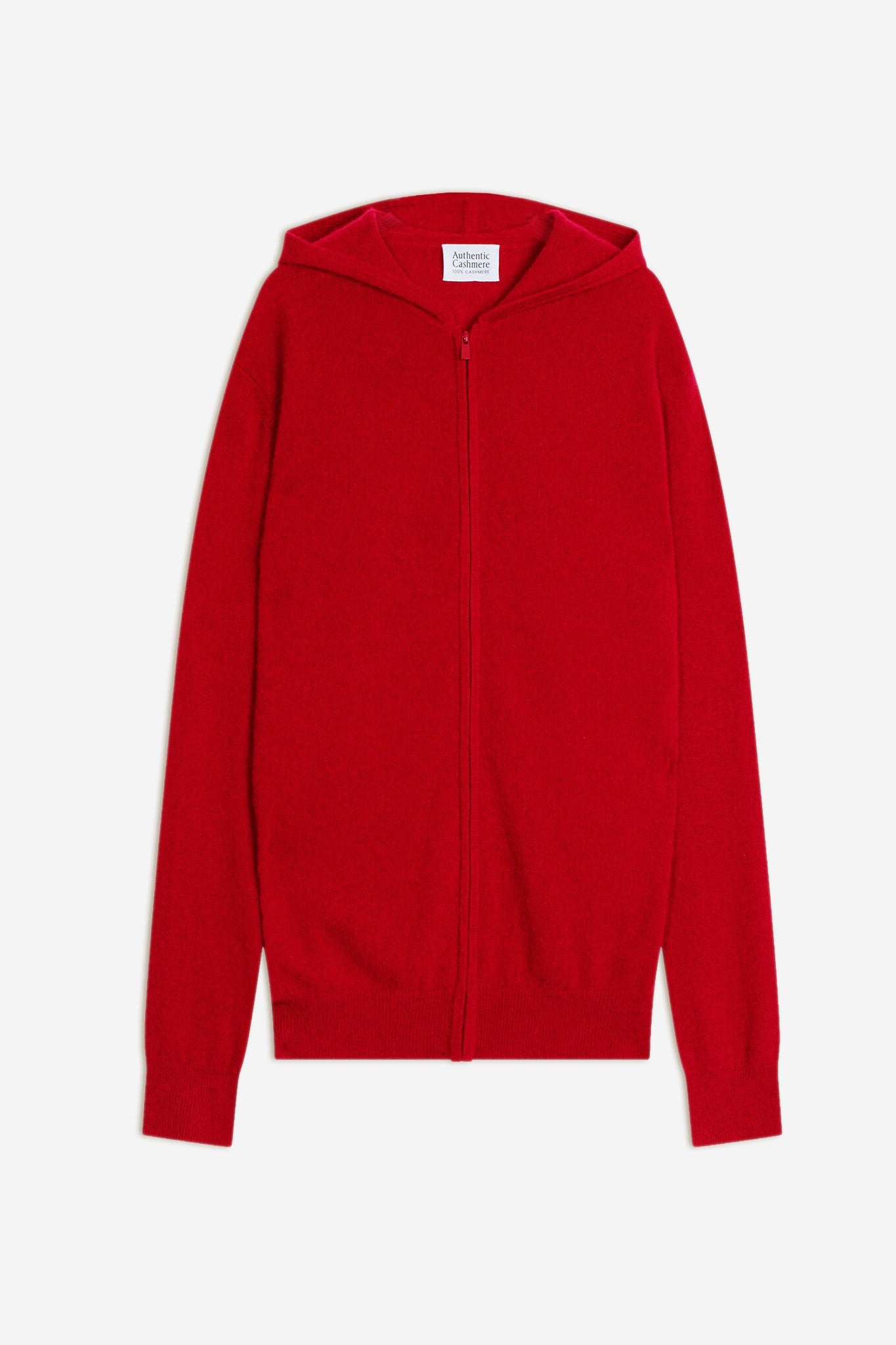 neurre gilet zippé capuche rouge 100% cachemire